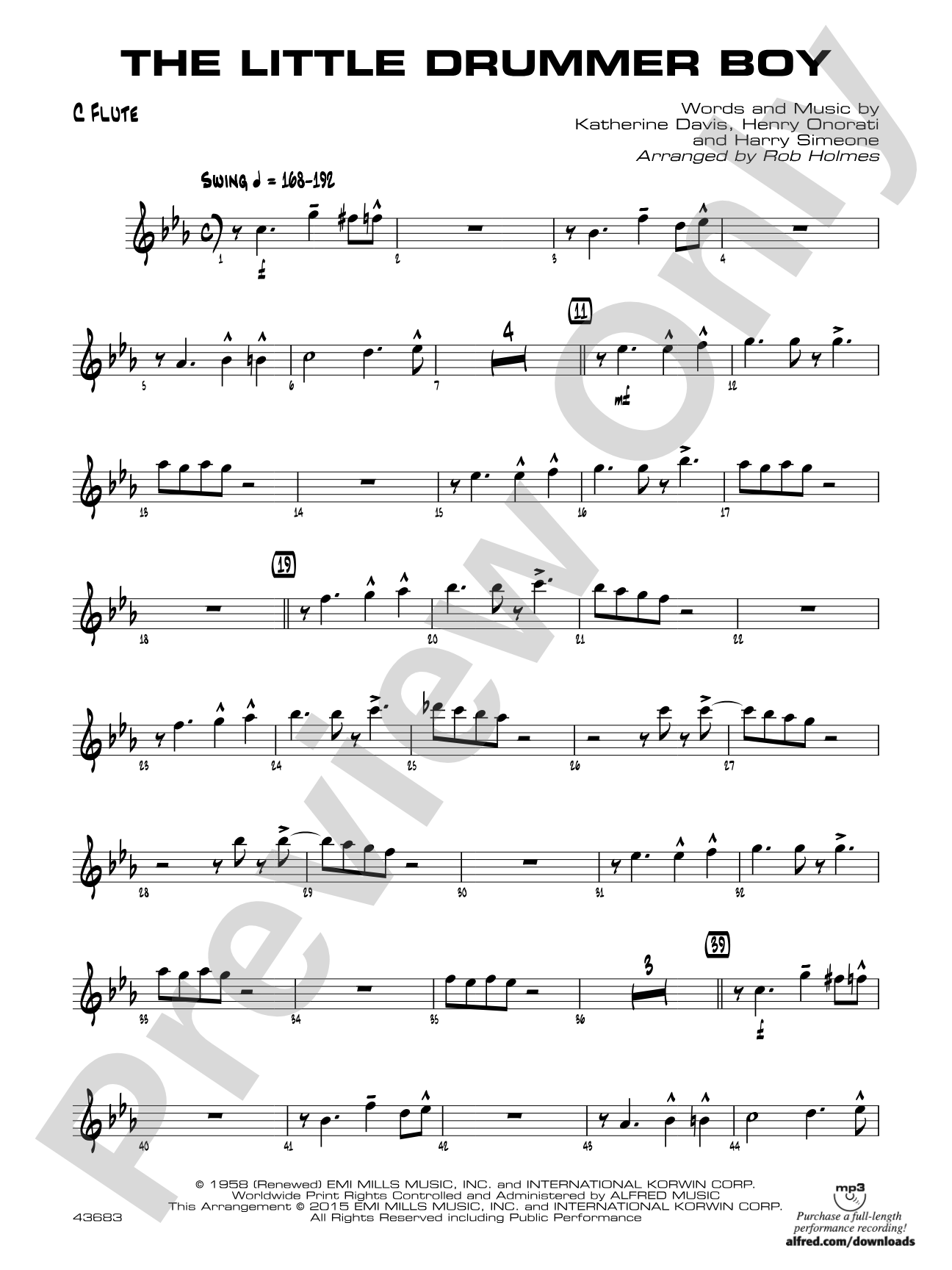 The Little Drummer Boy: Flute
