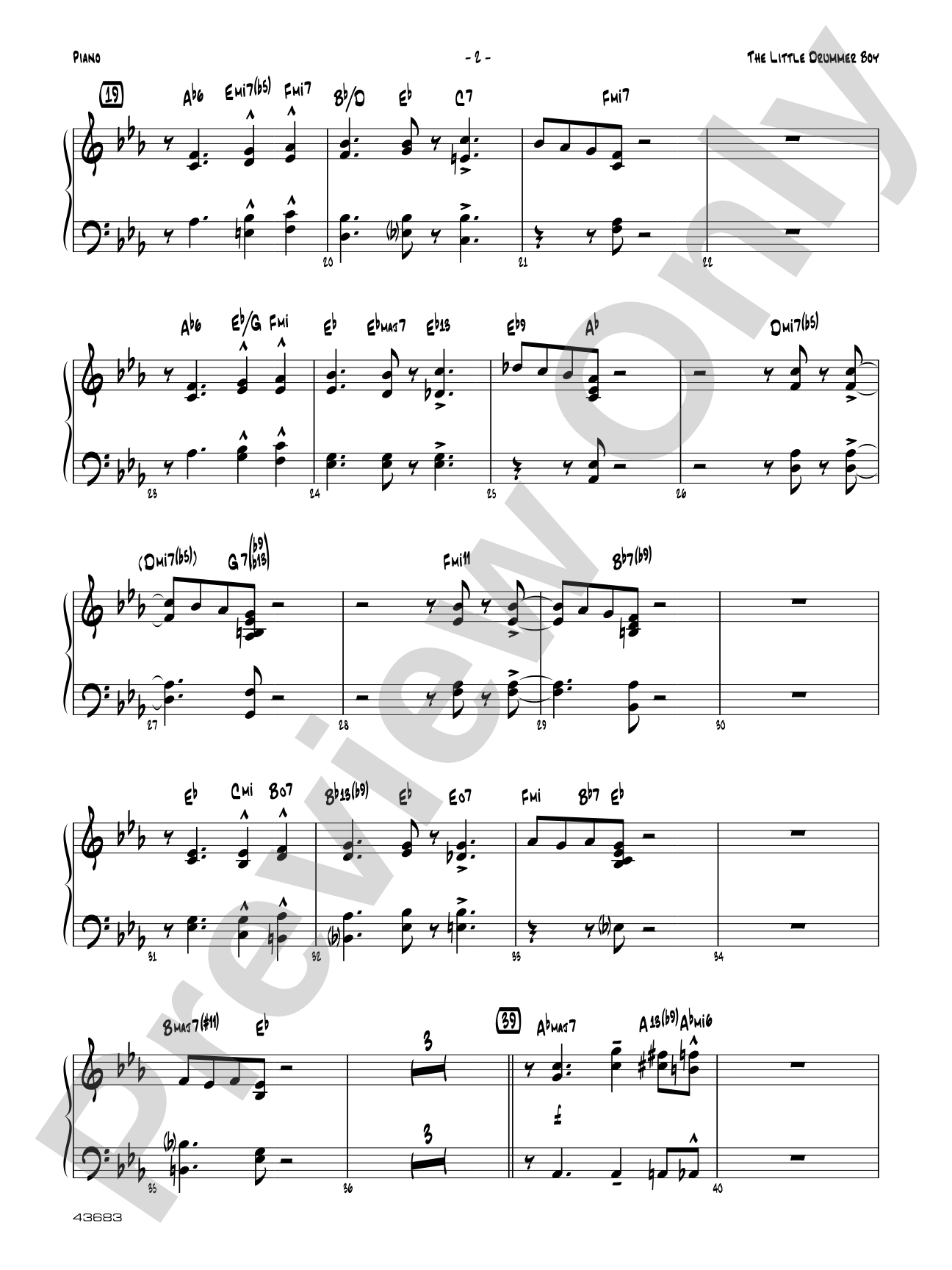 The Little Drummer Boy: Piano Accompaniment