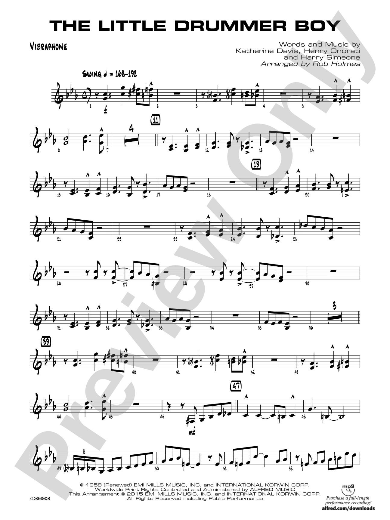The Little Drummer Boy: Vibraphone