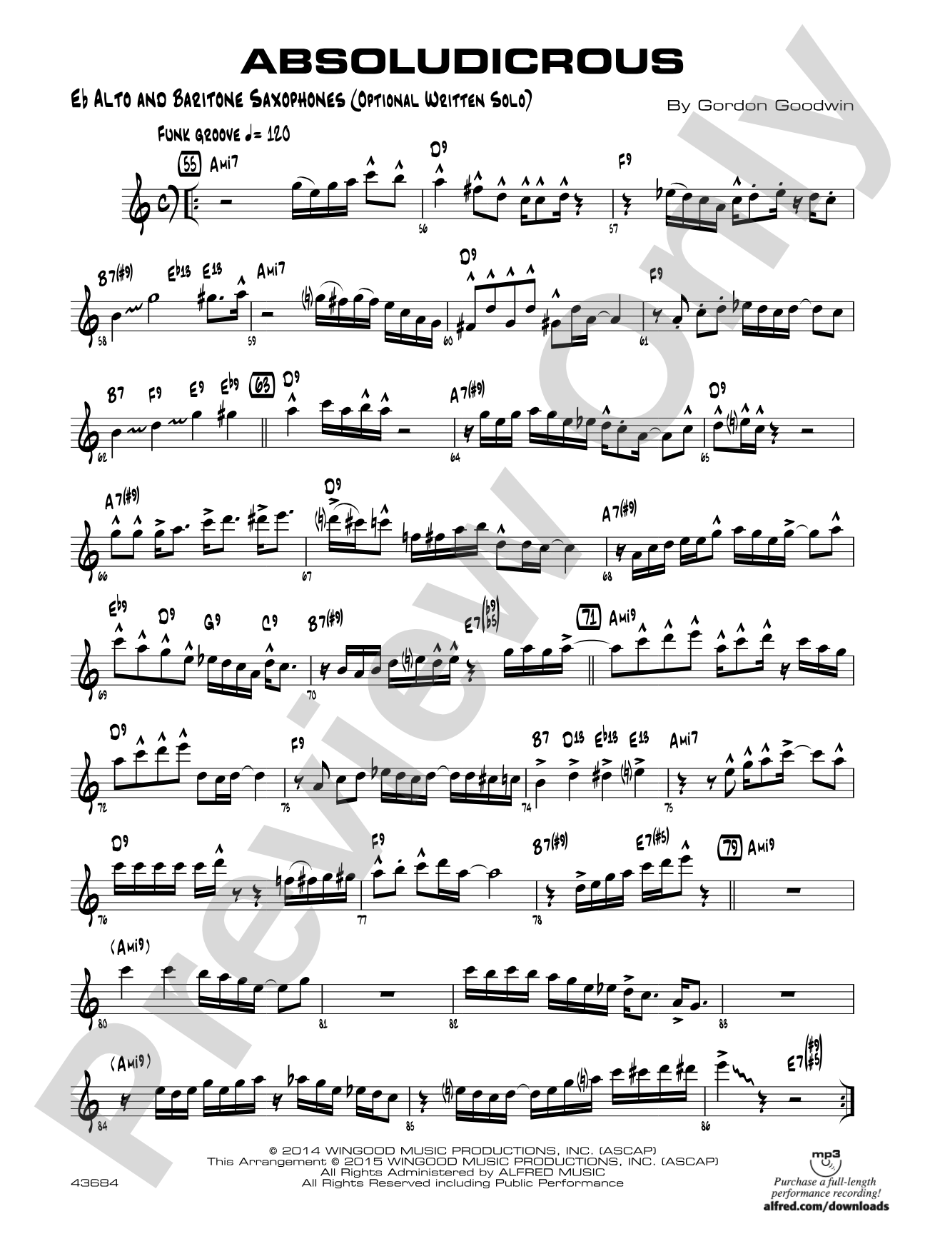 Absoludicrous: Eb Alto Sax Optional Solo