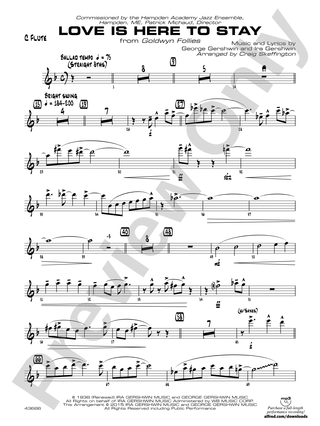 Love Is Here to Stay: Flute