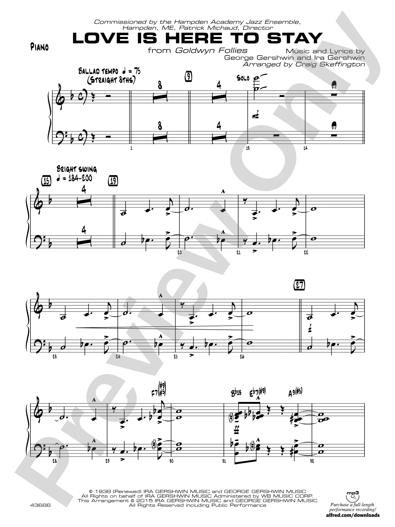 Love Is Here to Stay: Piano Accompaniment