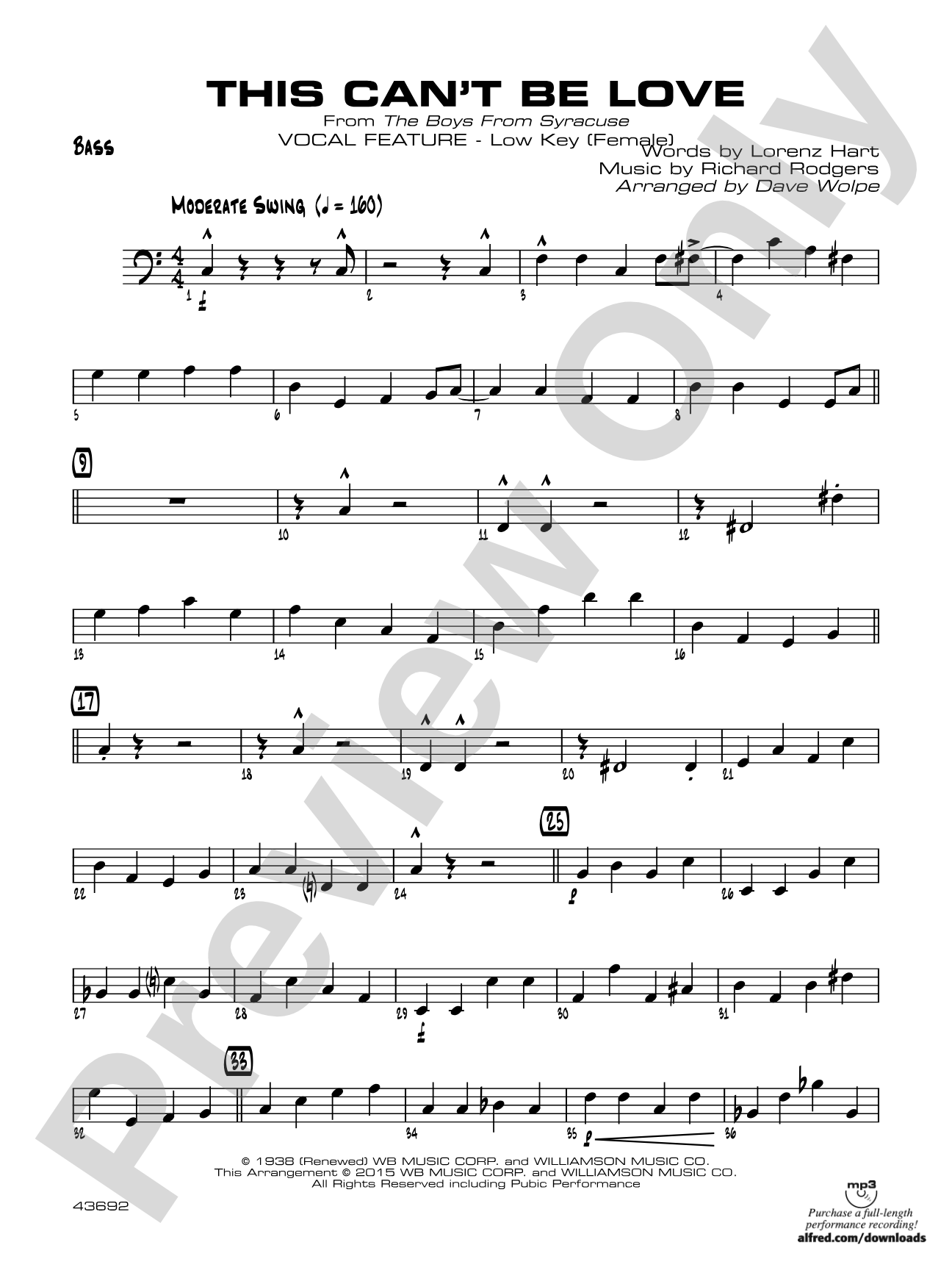 This Can't Be Love: String Bass