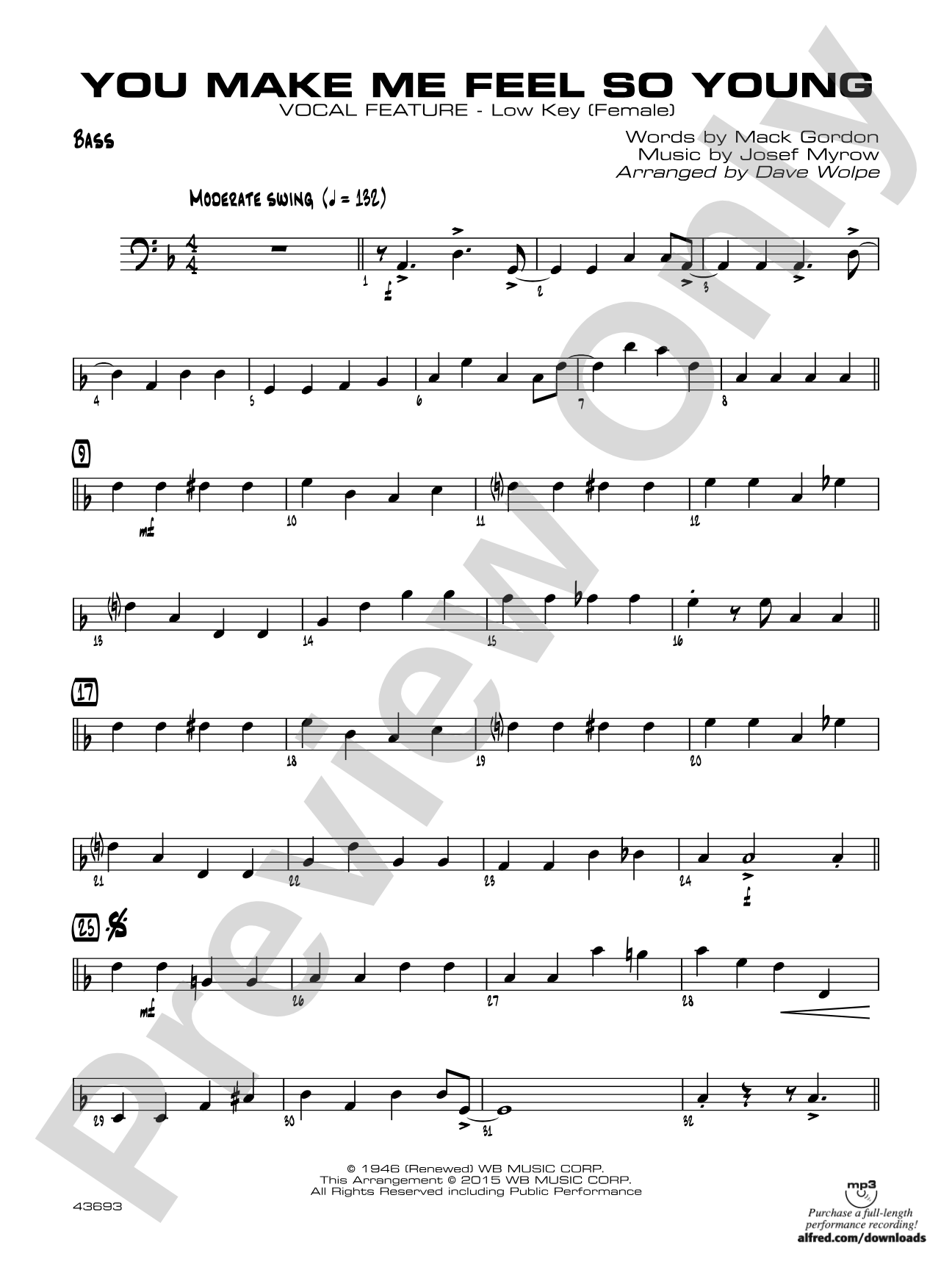 You Make Me Feel So Young: String Bass