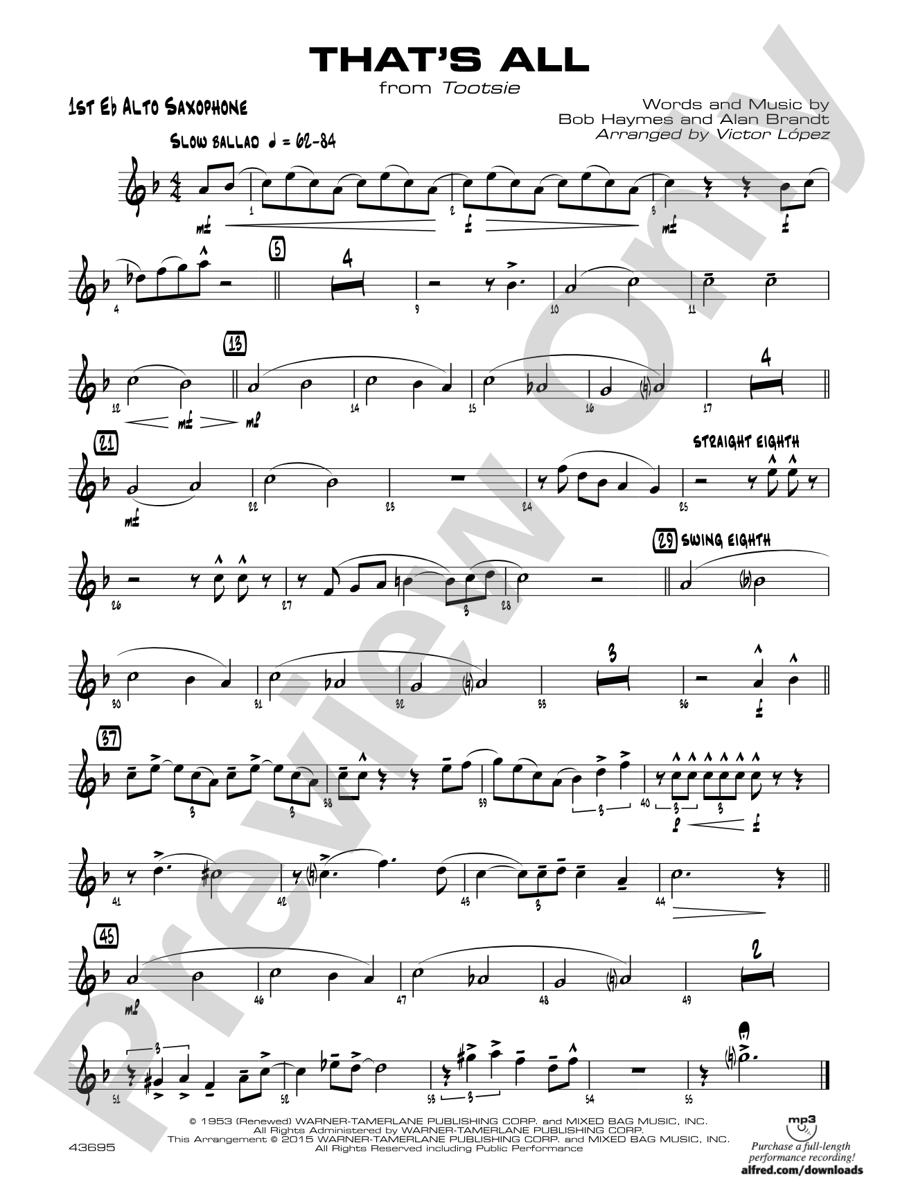 That's All: E-flat Alto Saxophone