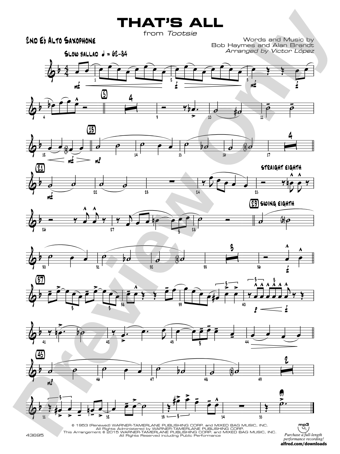 That's All: 2nd E-flat Alto Saxophone
