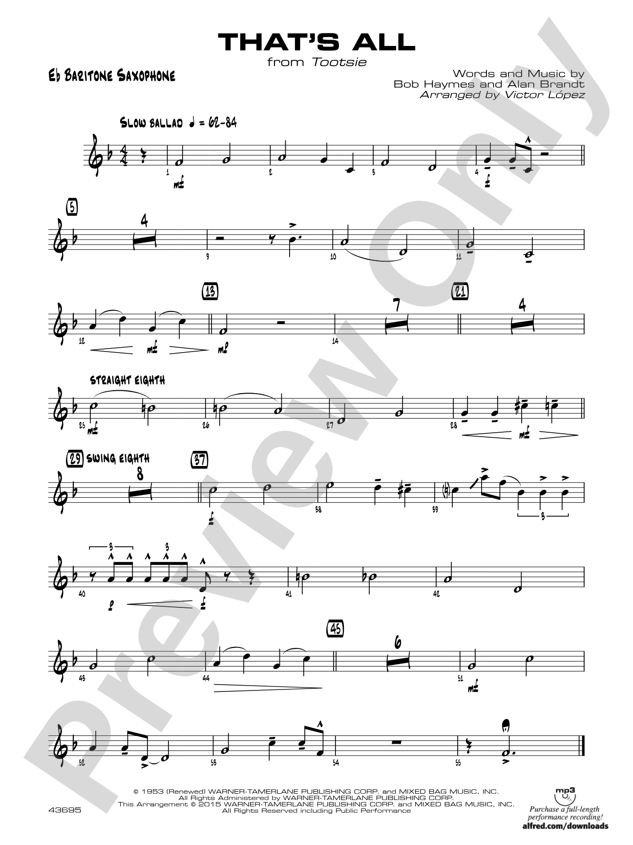 That's All: E-flat Baritone Saxophone