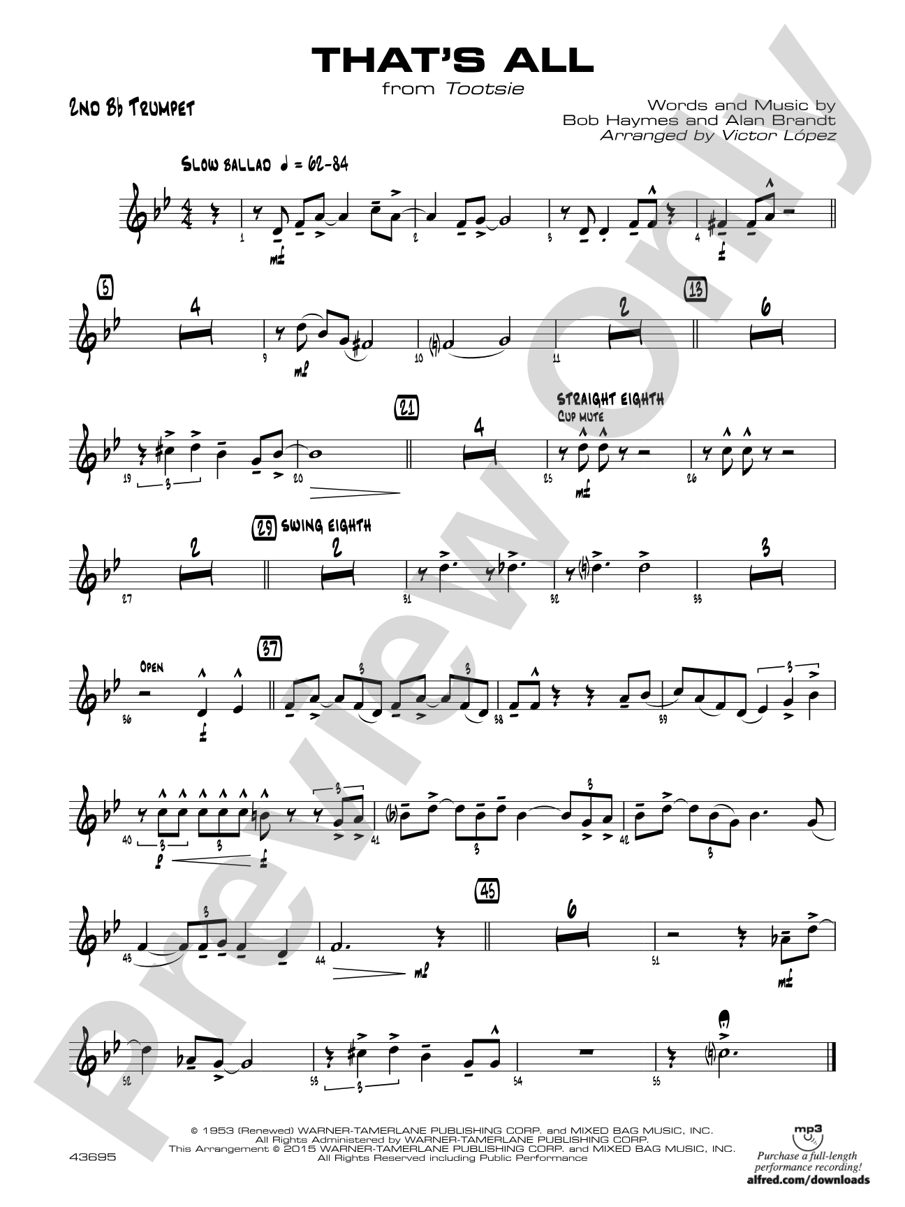 That's All: 2nd B-flat Trumpet