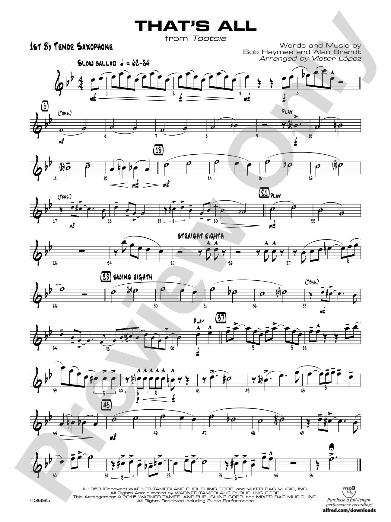 That's All: B-flat Tenor Saxophone
