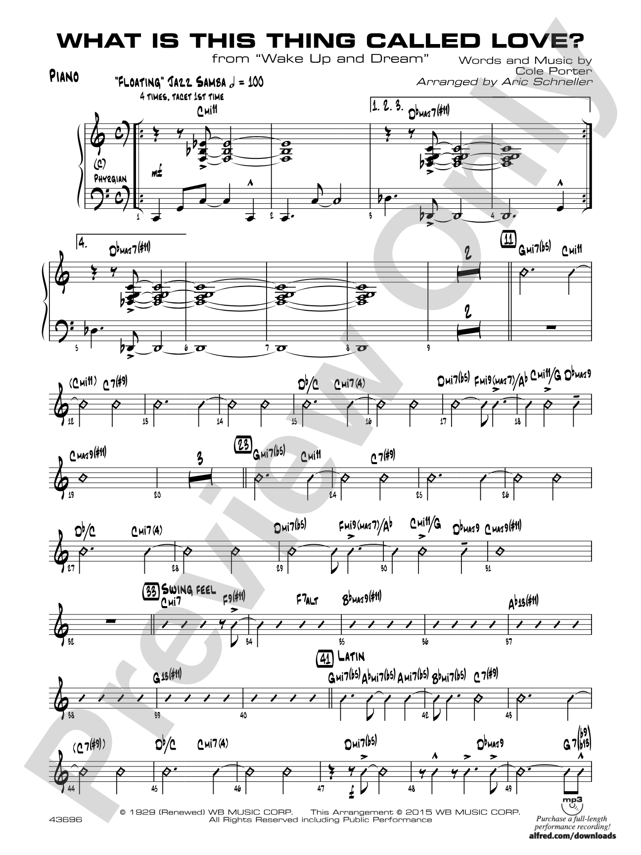 What Is This Thing Called Love? (from Wake Up and Dream): Piano Accompaniment