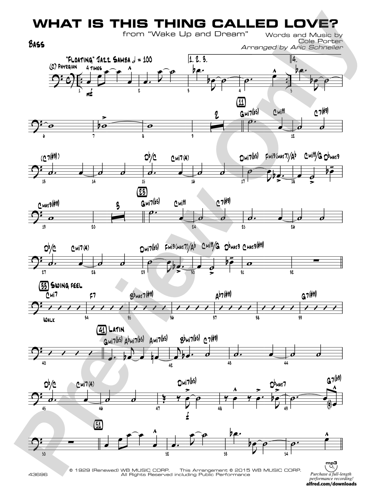 What Is This Thing Called Love? (from Wake Up and Dream): String Bass