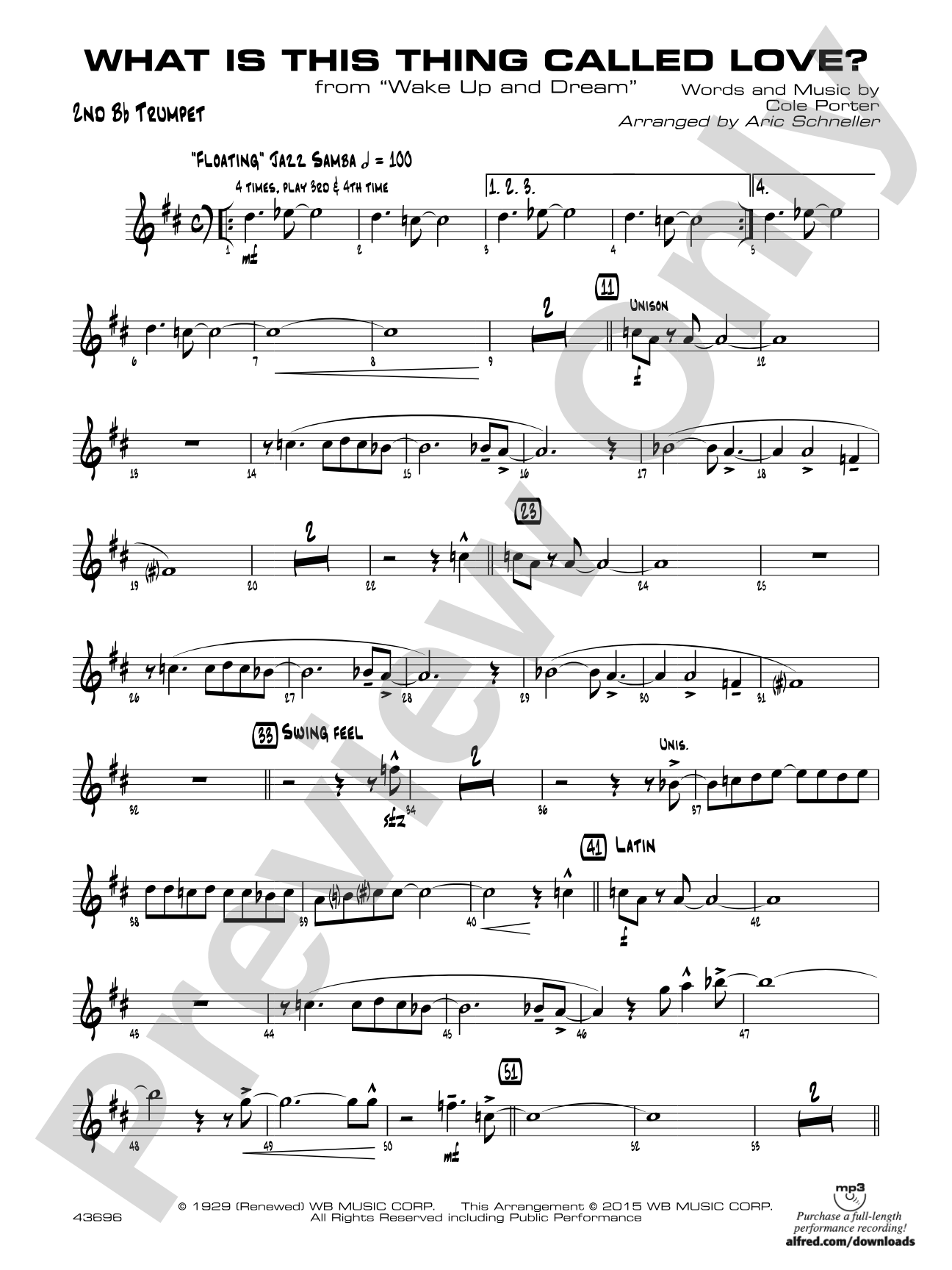 What Is This Thing Called Love? (from Wake Up and Dream): 2nd B-flat Trumpet