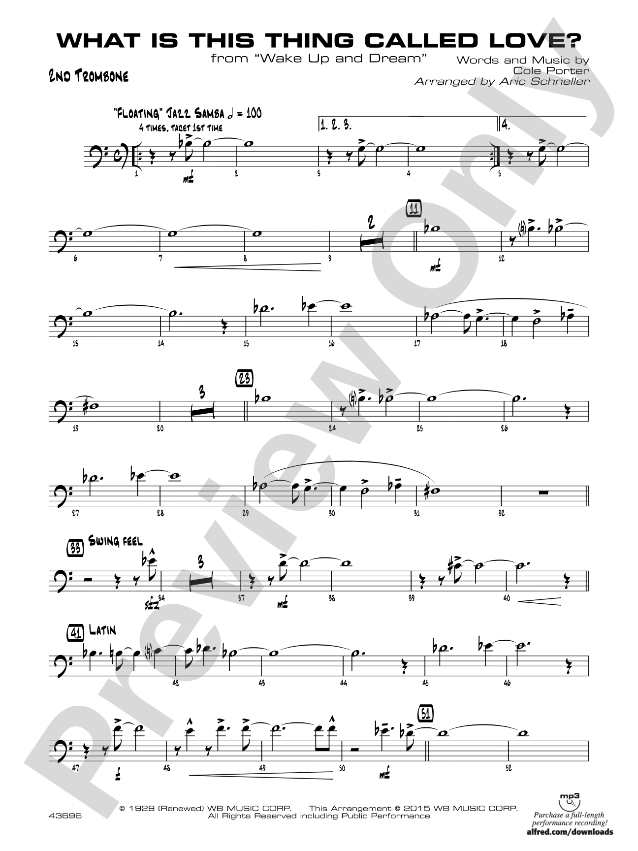 What Is This Thing Called Love? (from Wake Up and Dream): 2nd Trombone