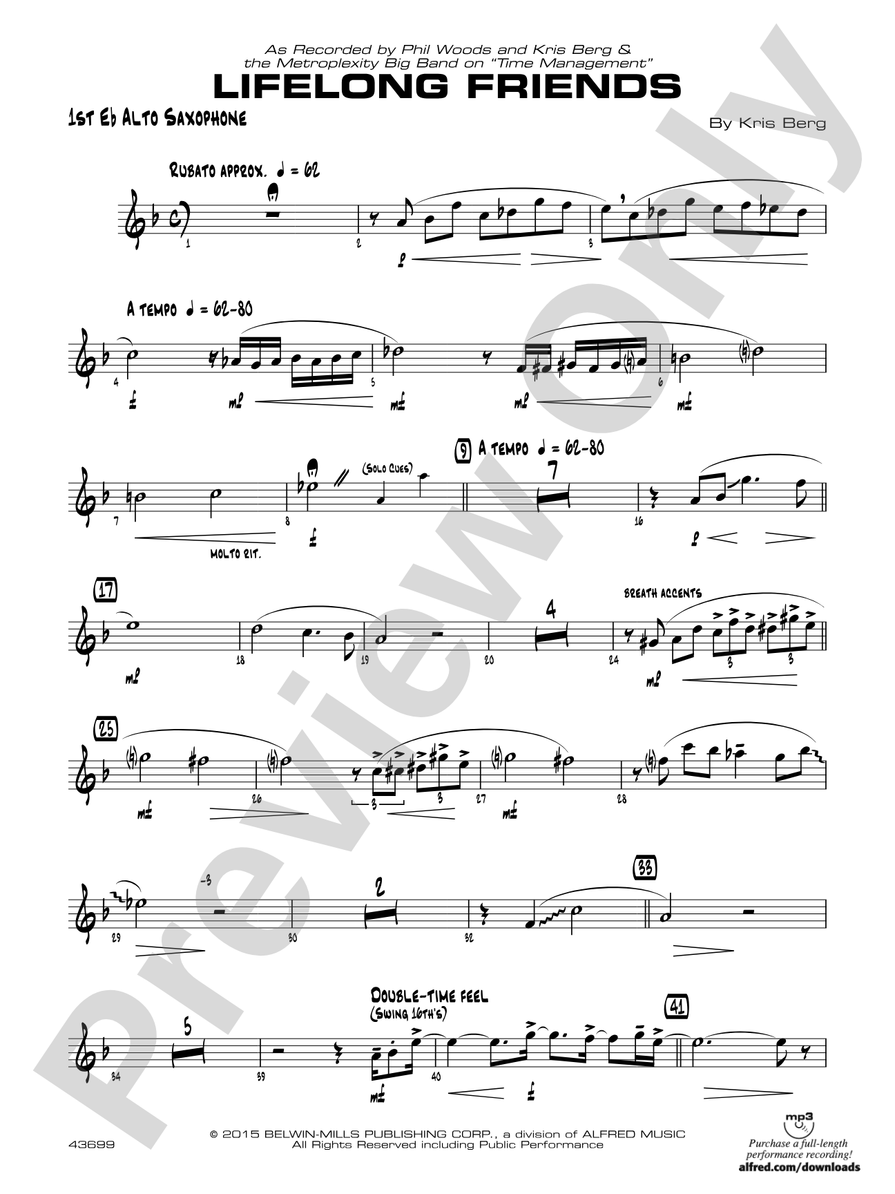 Lifelong Friends: E-flat Alto Saxophone