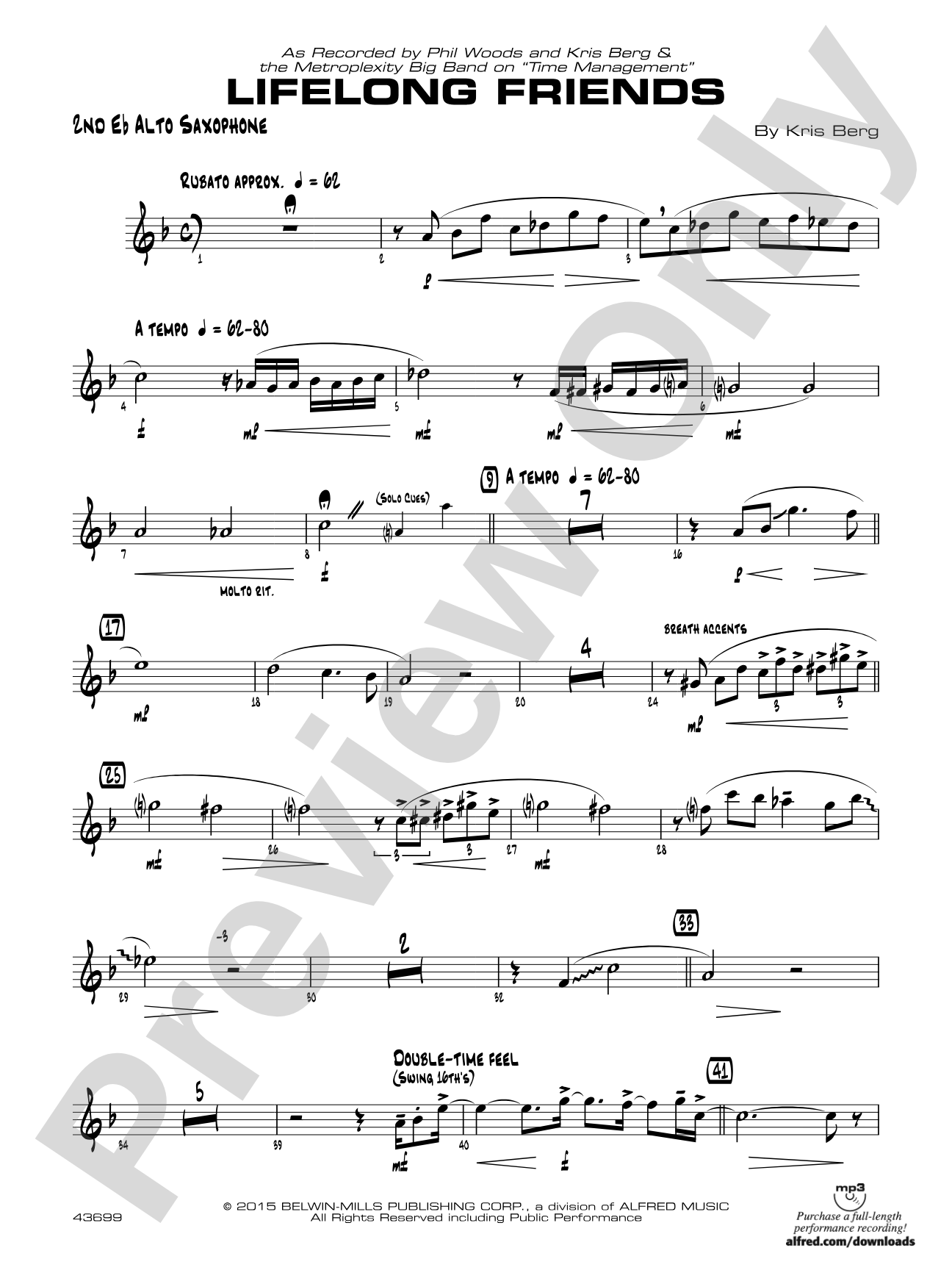 Lifelong Friends: 2nd E-flat Alto Saxophone