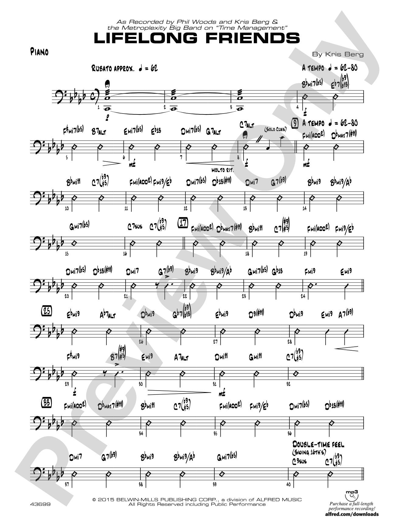 Lifelong Friends: Piano Accompaniment