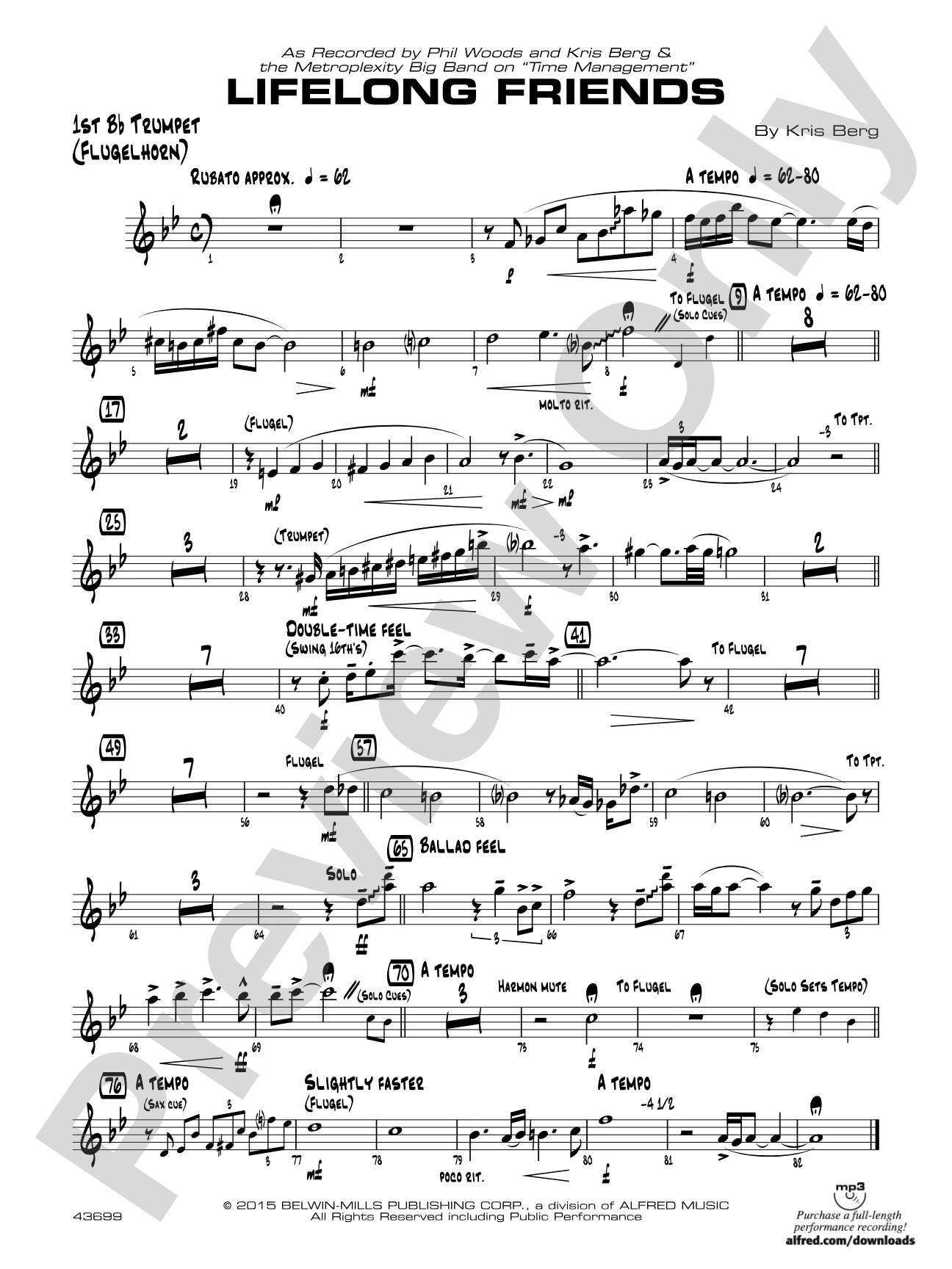 Lifelong Friends: 1st B-flat Trumpet