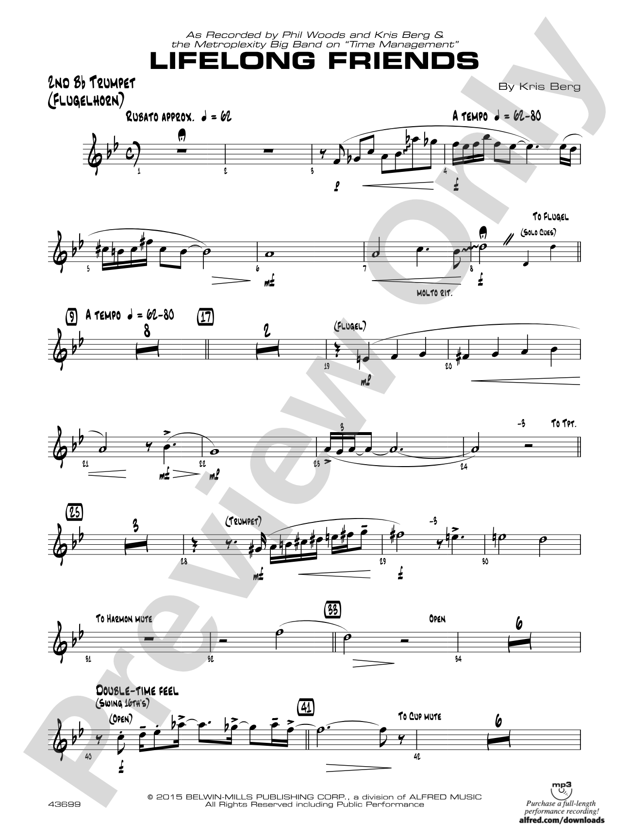 Lifelong Friends: 2nd B-flat Trumpet