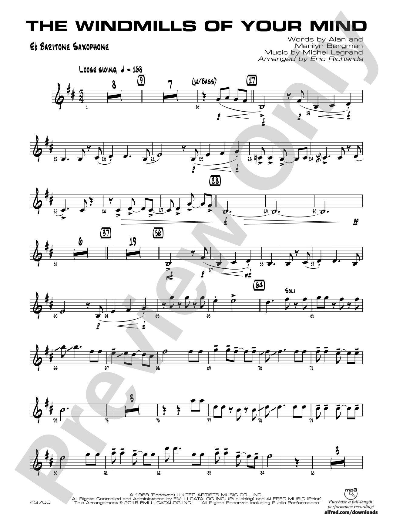 The Windmills of Your Mind: E-flat Baritone Saxophone