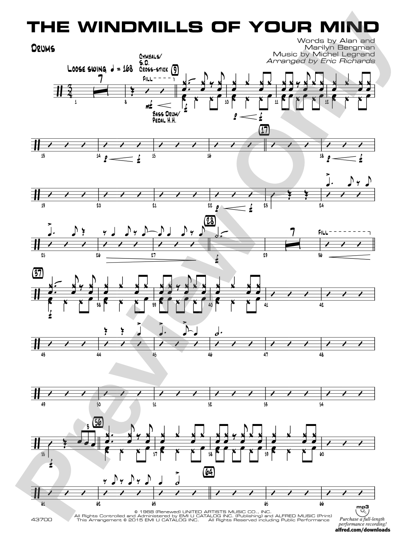 The Windmills of Your Mind: Drums