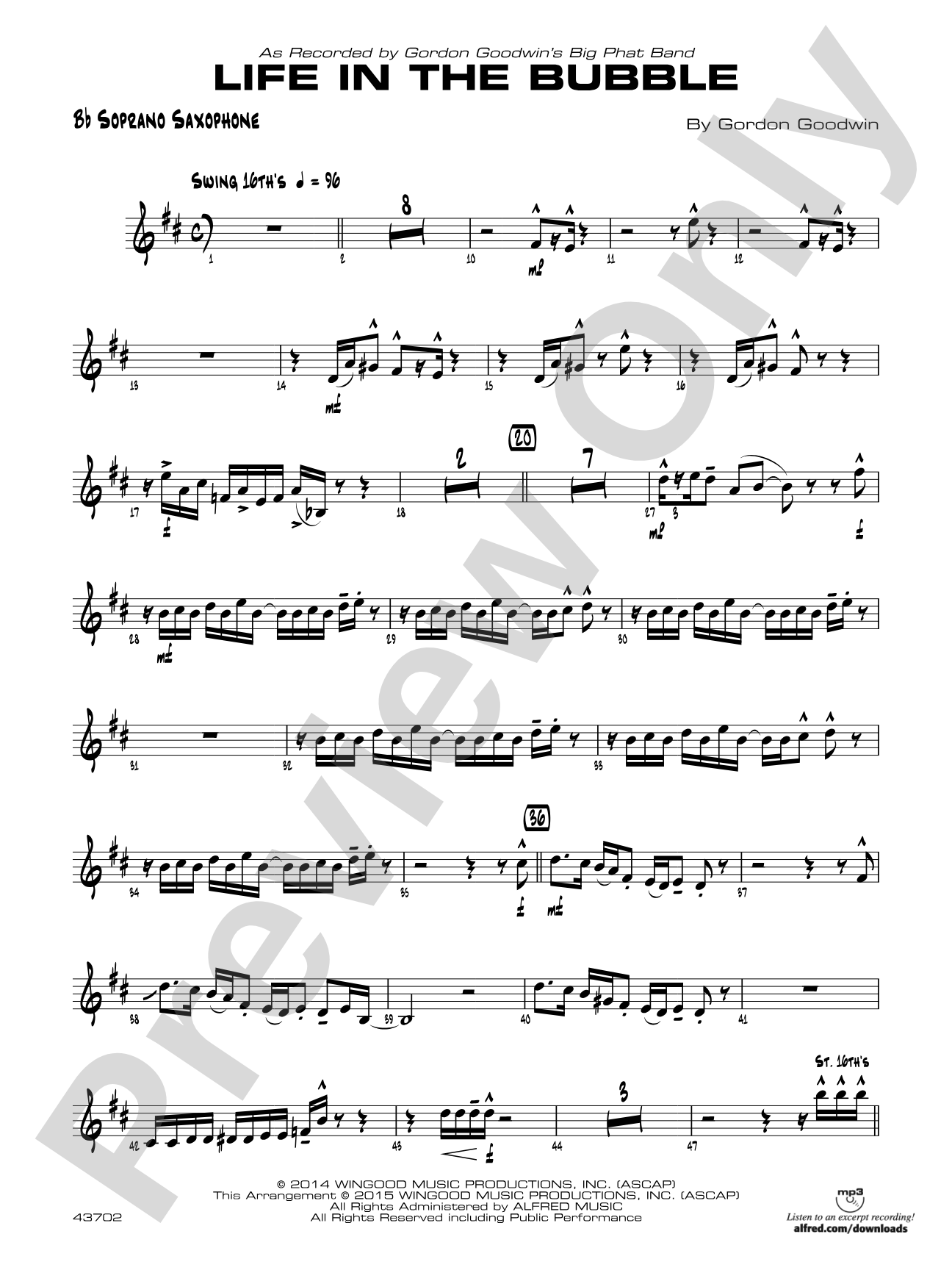Life in the Bubble: 1st Bb Soprano Sax