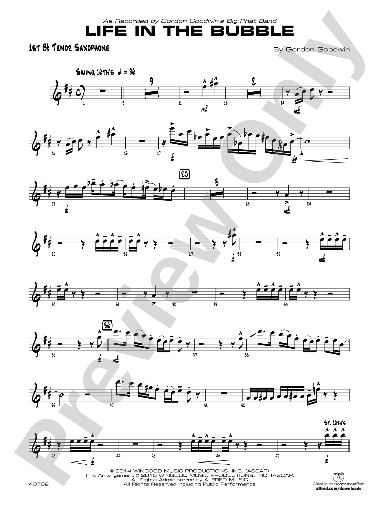 Life in the Bubble: B-flat Tenor Saxophone