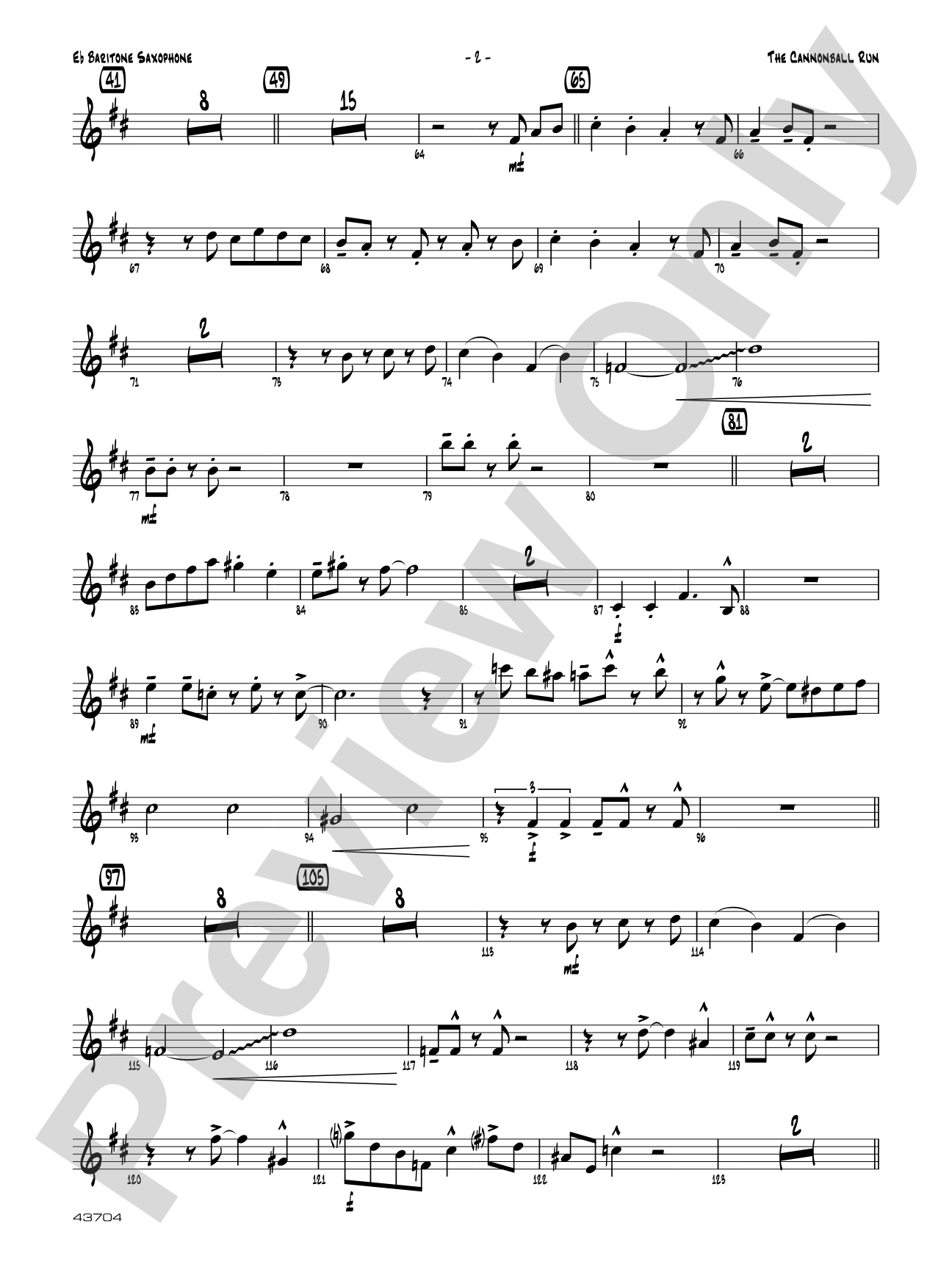 The Cannonball Run: E-flat Baritone Saxophone