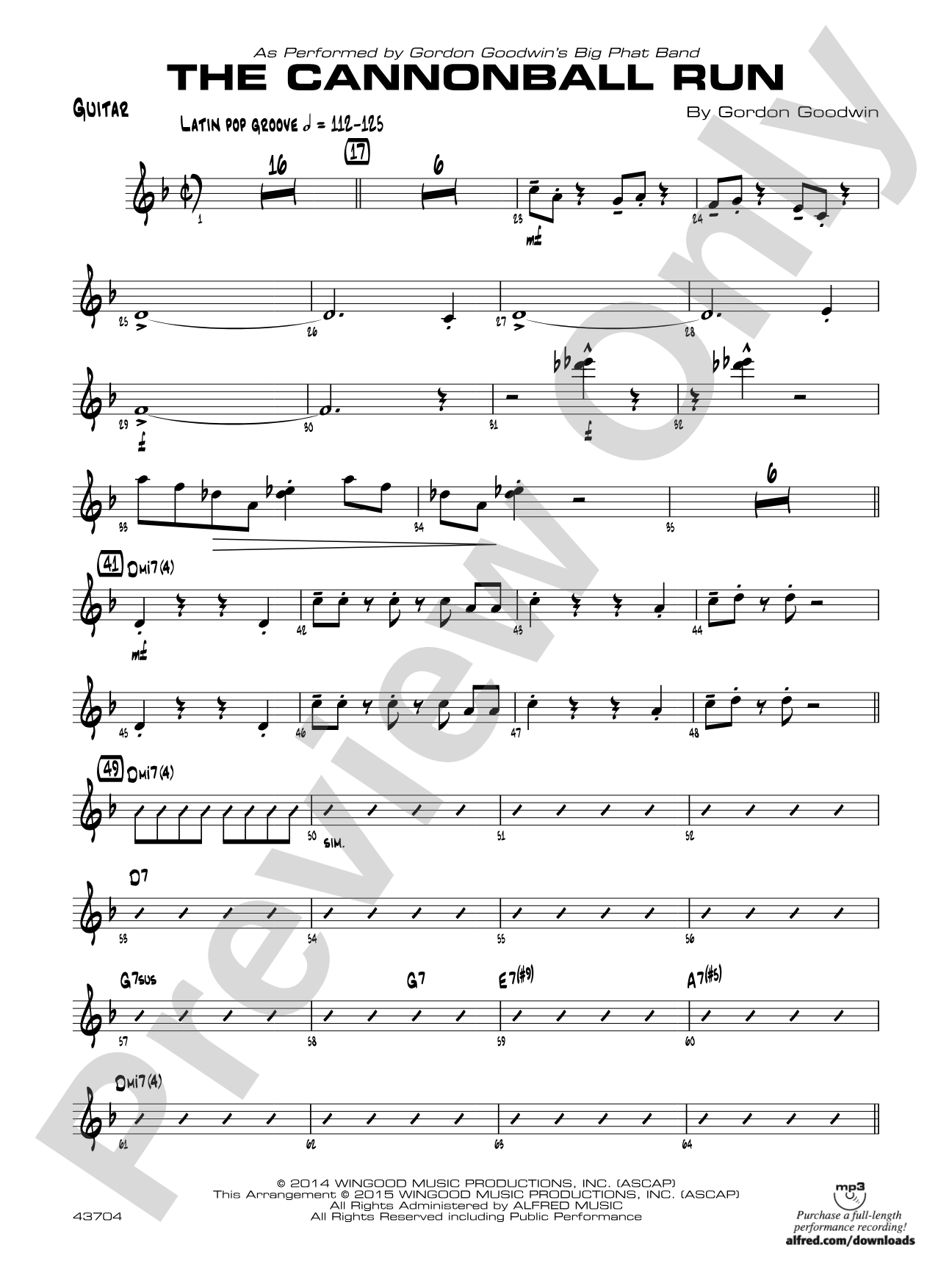 The Cannonball Run: Guitar
