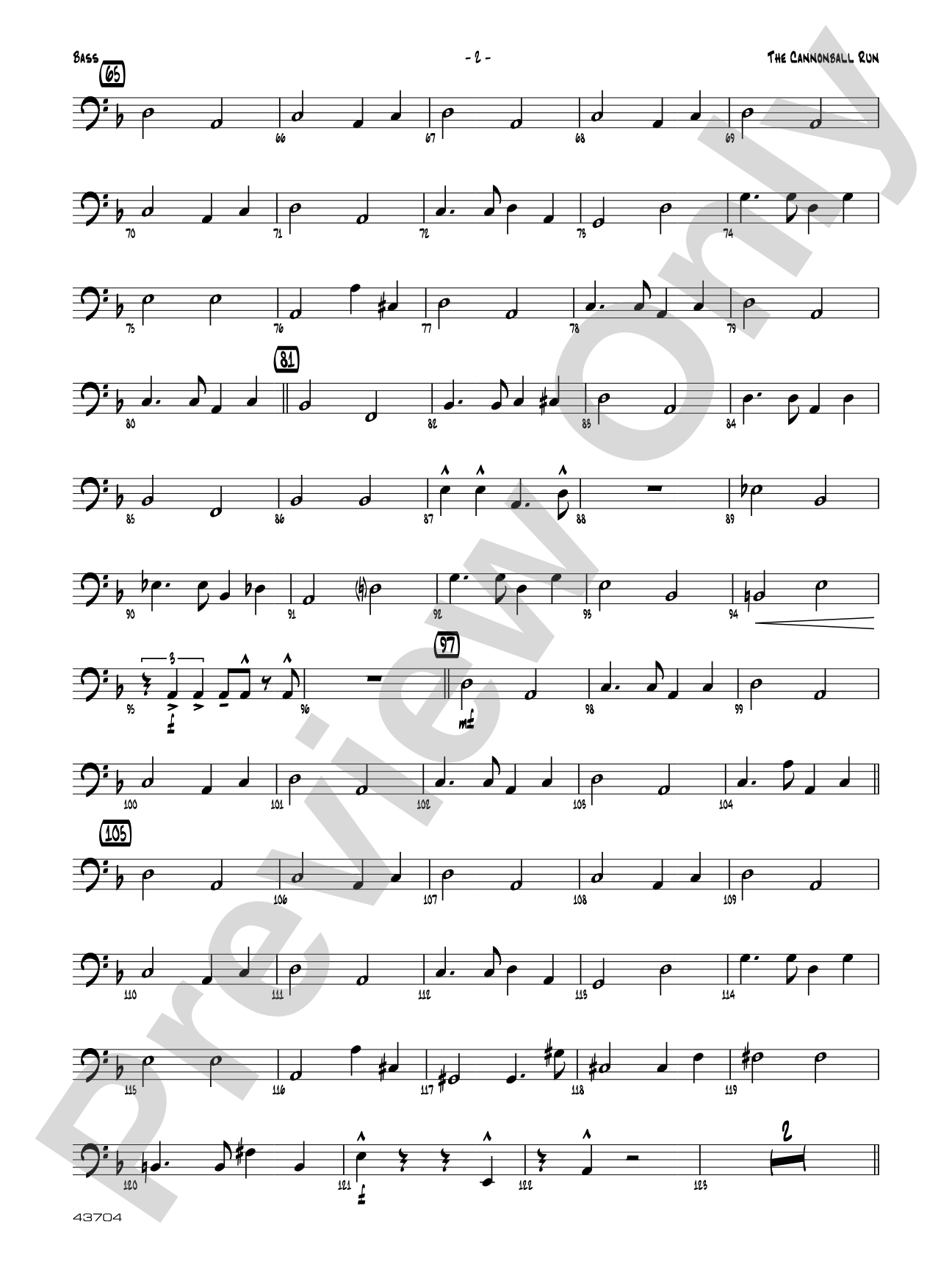 The Cannonball Run: String Bass
