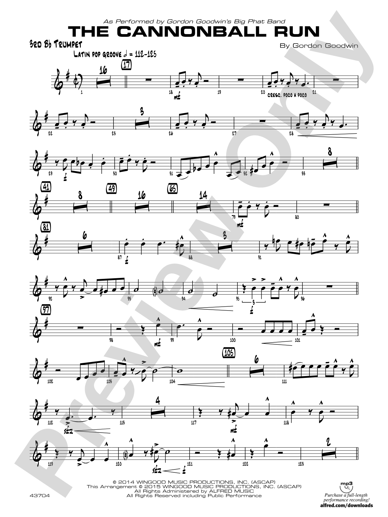The Cannonball Run: 3rd B-flat Trumpet