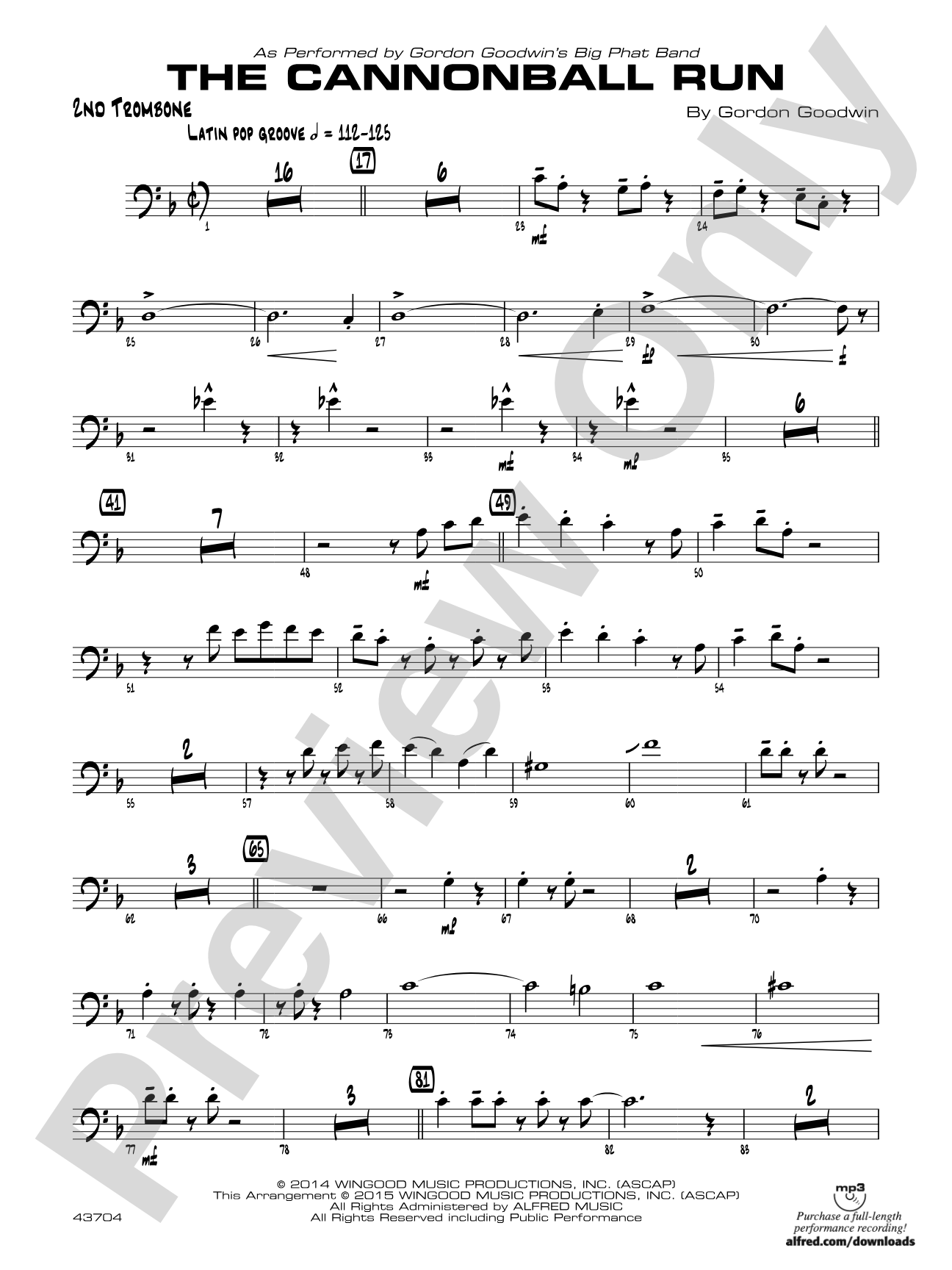 The Cannonball Run: 2nd Trombone