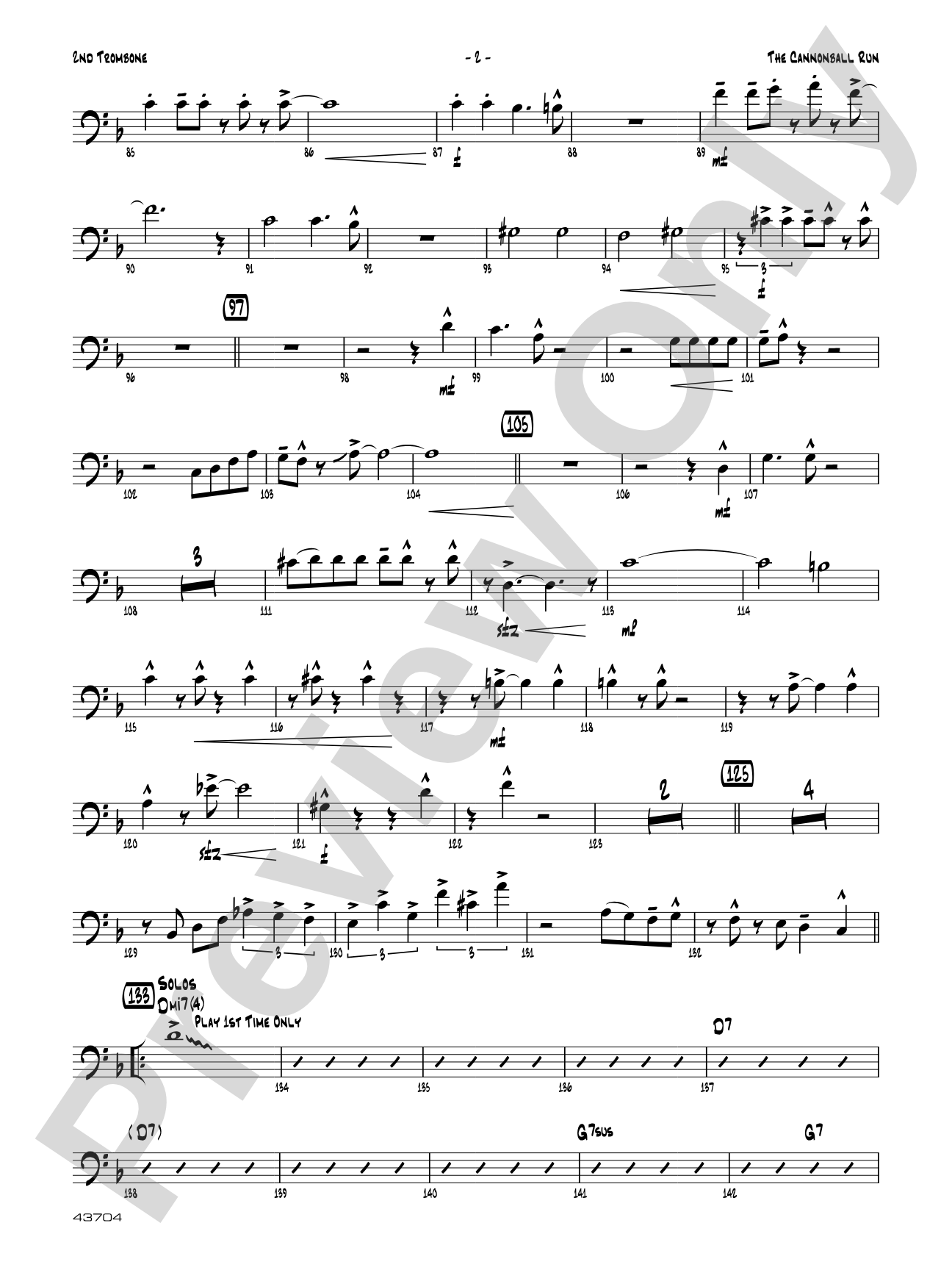 The Cannonball Run: 2nd Trombone