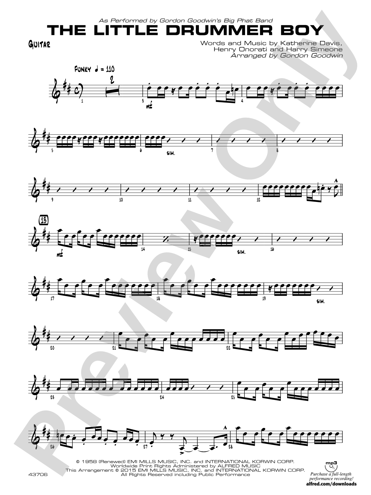The Little Drummer Boy: Guitar