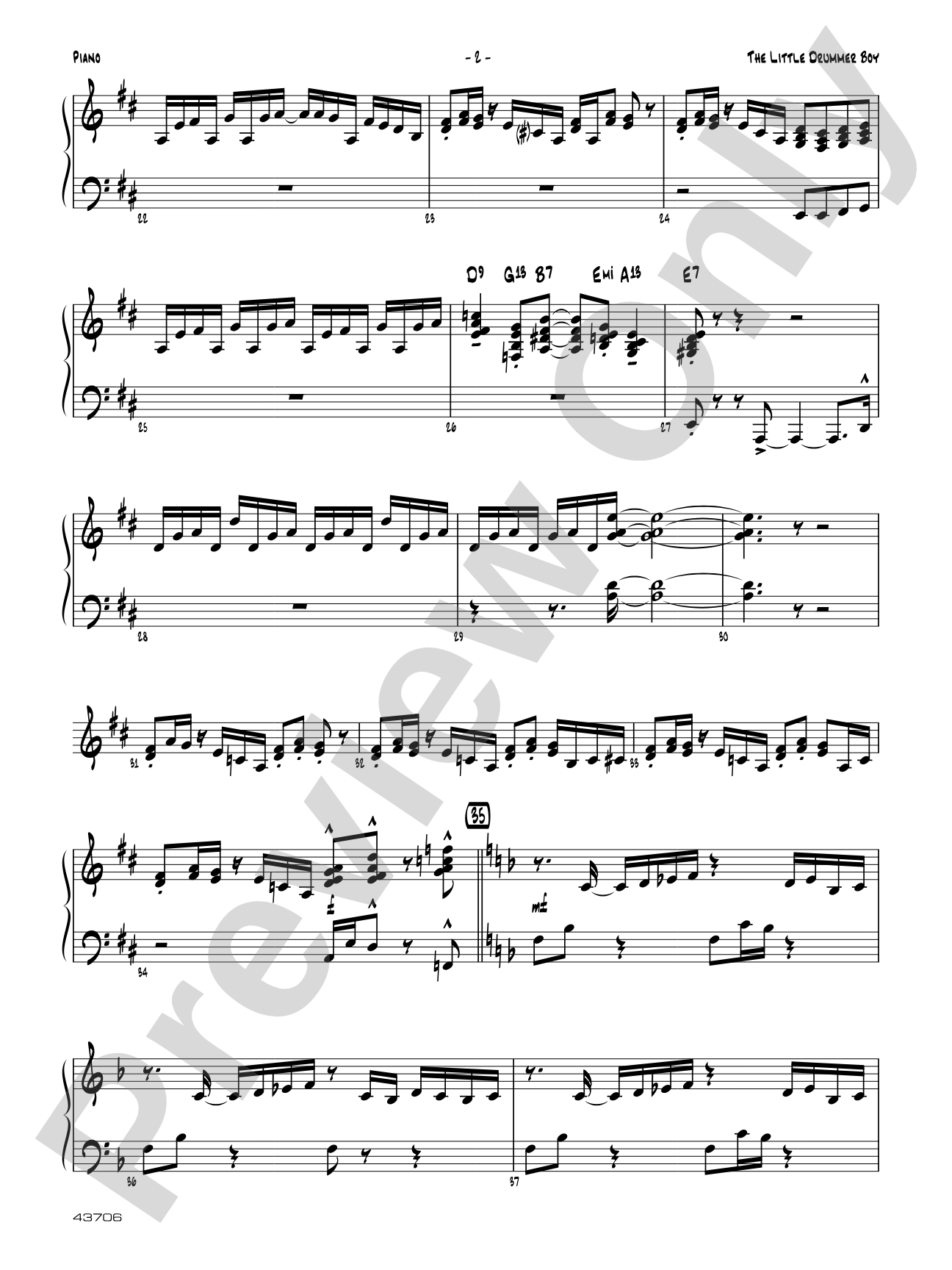 The Little Drummer Boy: Piano Accompaniment