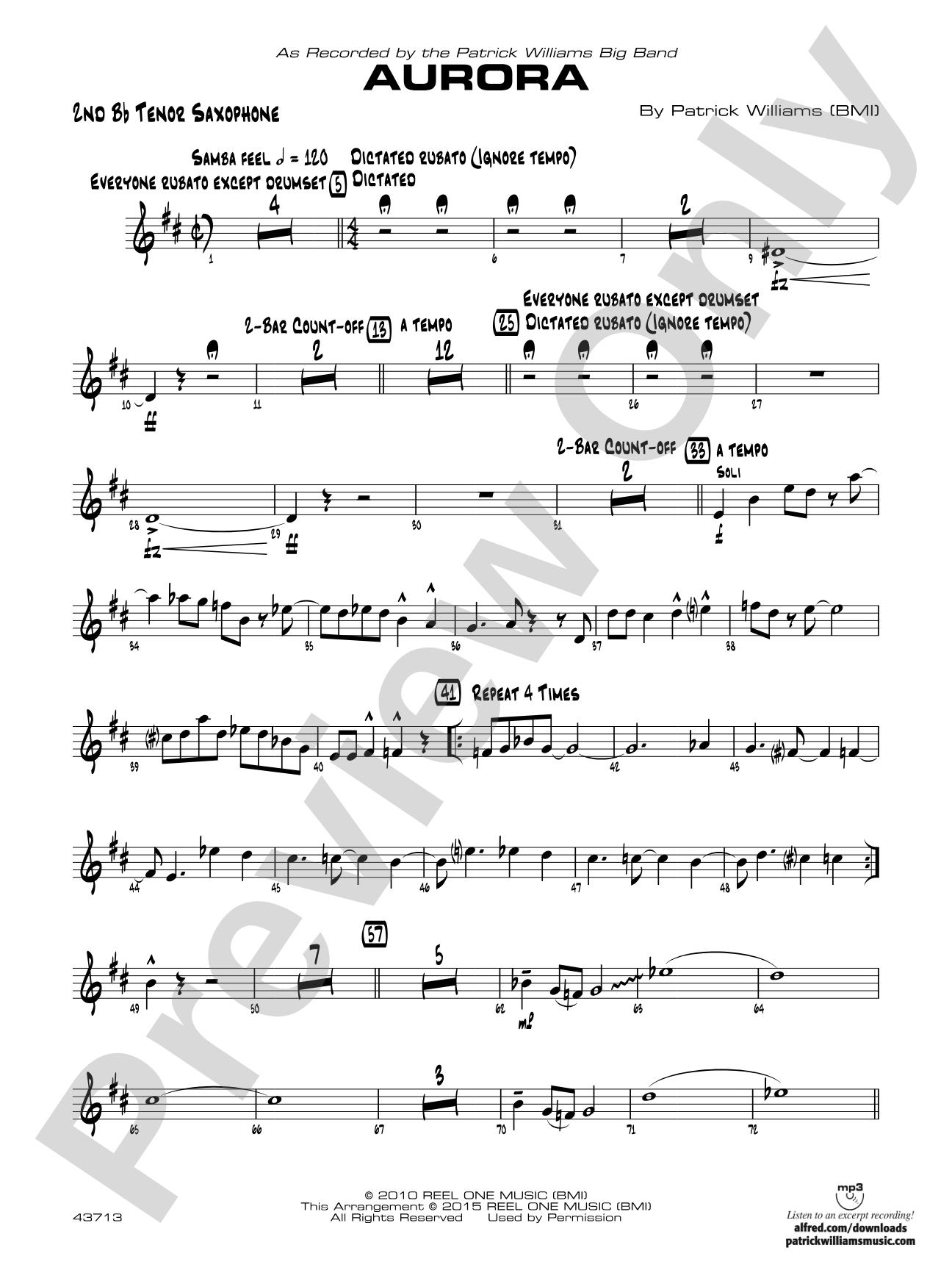 Aurora: 2nd B-flat Tenor Saxophone