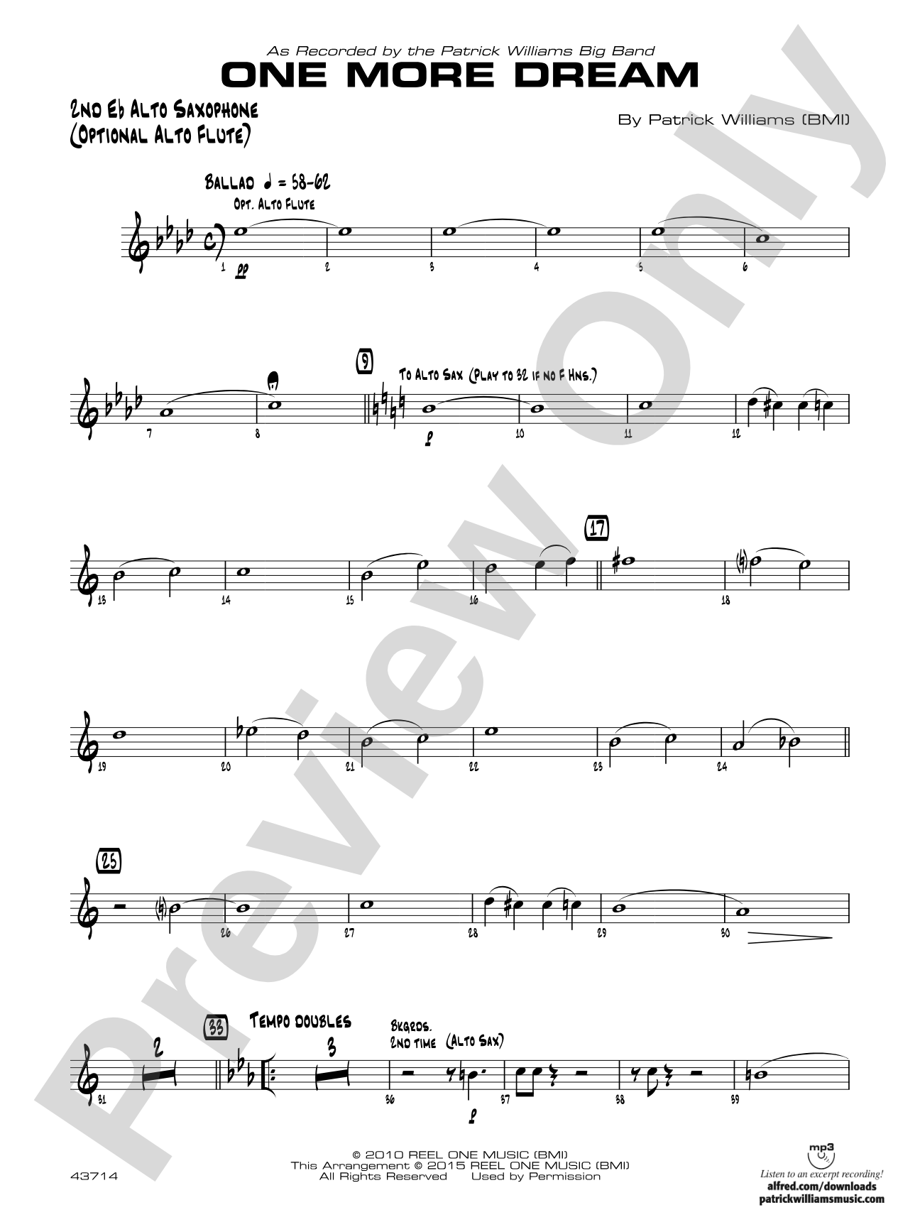 One More Dream: 2nd E-flat Alto Saxophone