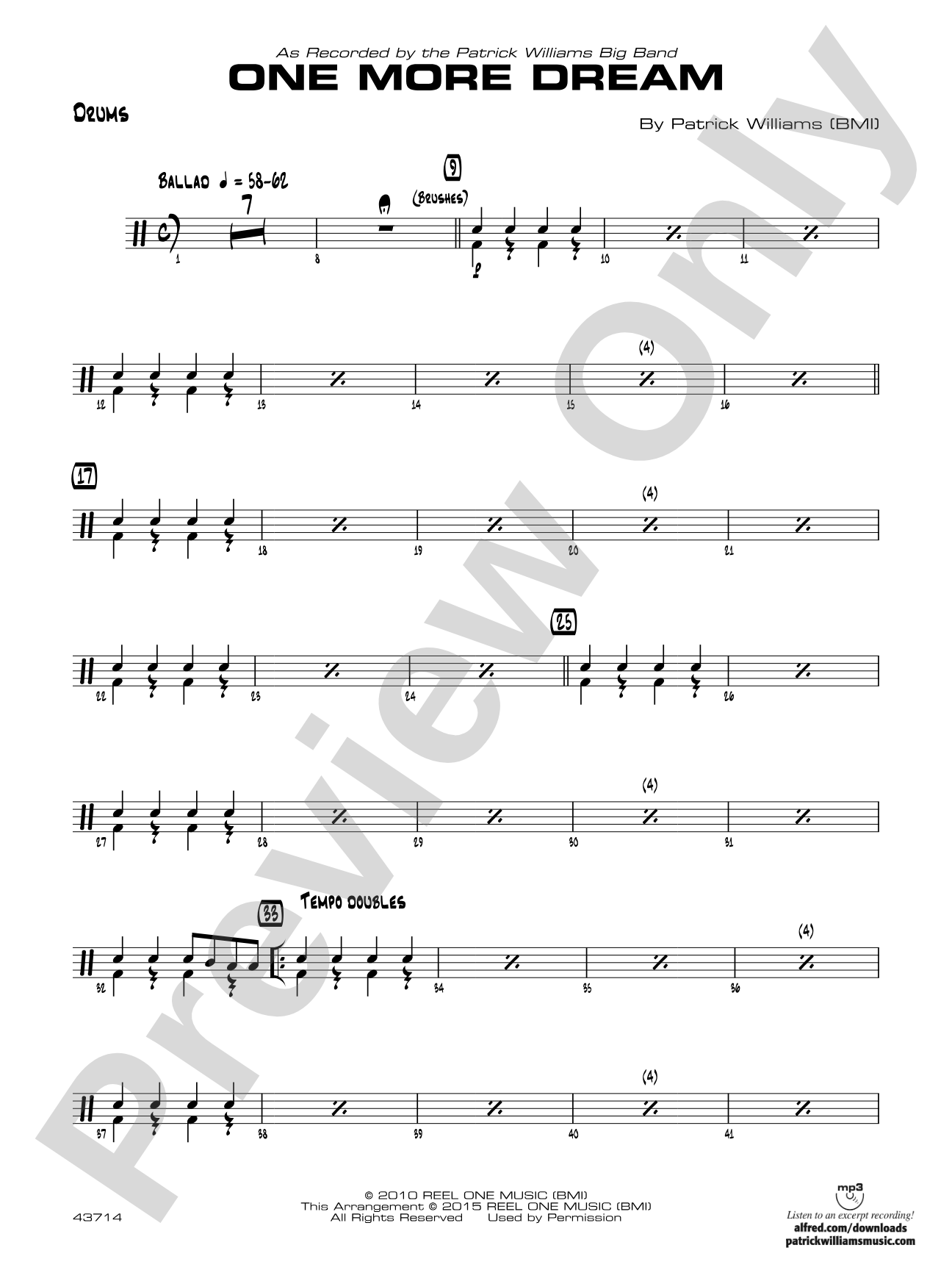 One More Dream: Drums