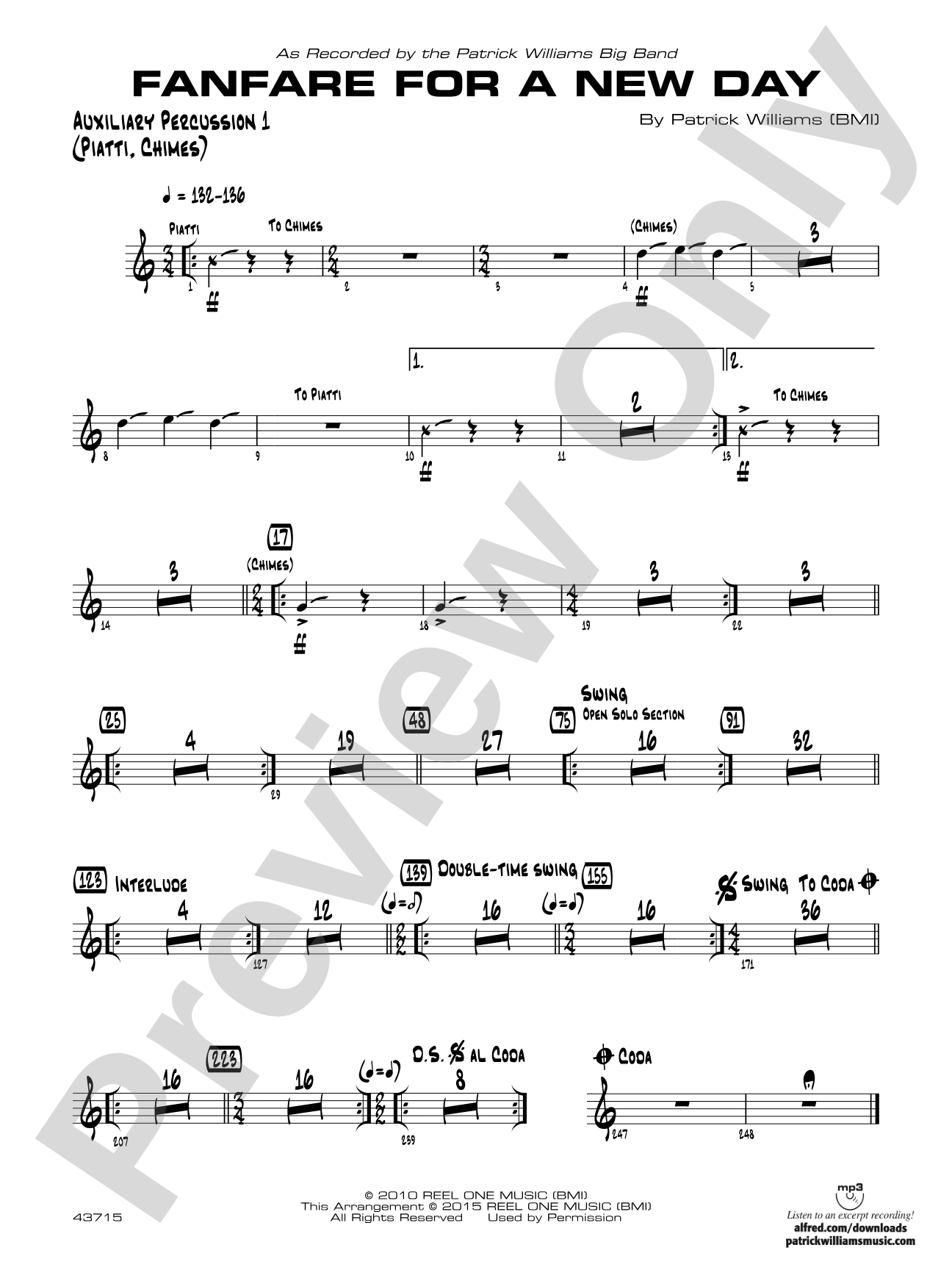 Fanfare for a New Day: Auxiliary Percussion 1