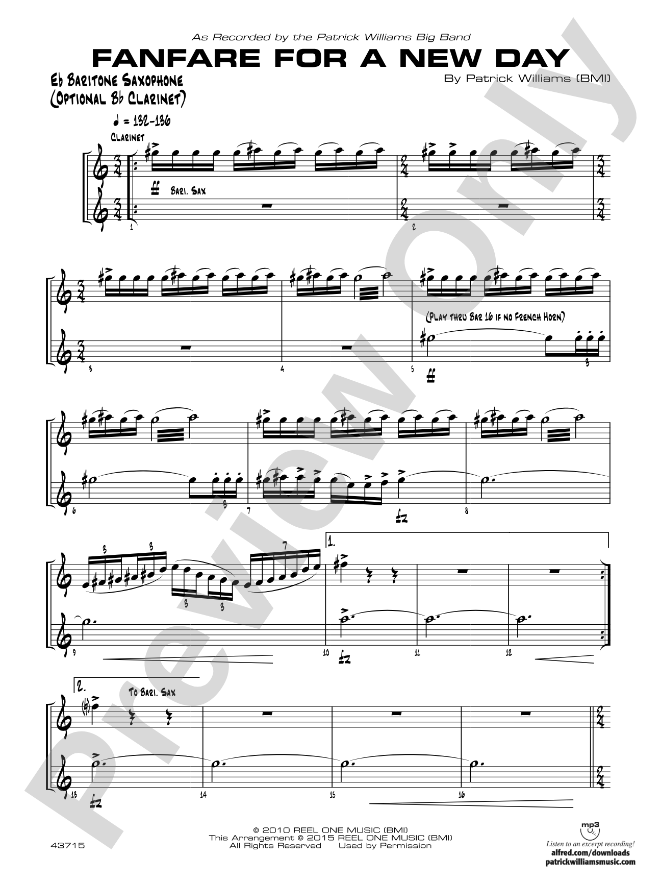 Fanfare for a New Day: E-flat Baritone Saxophone