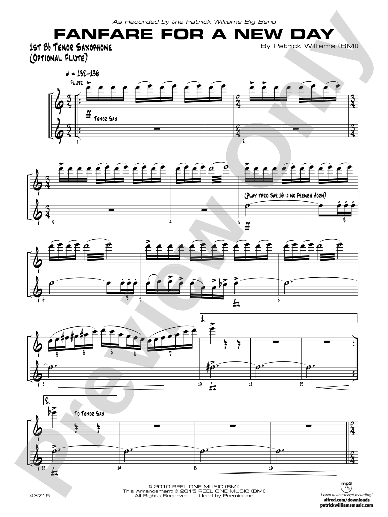 Fanfare for a New Day: B-flat Tenor Saxophone