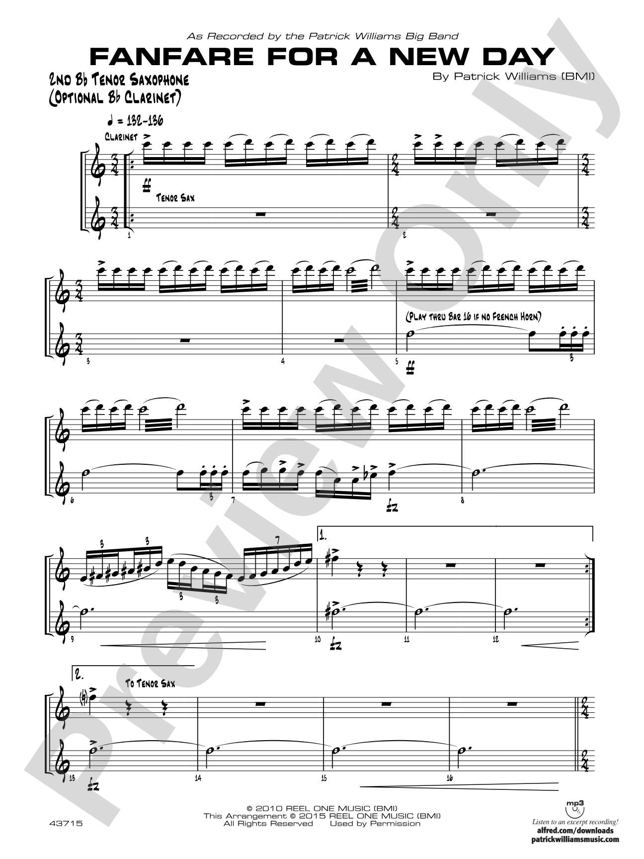 Fanfare for a New Day: 2nd B-flat Tenor Saxophone