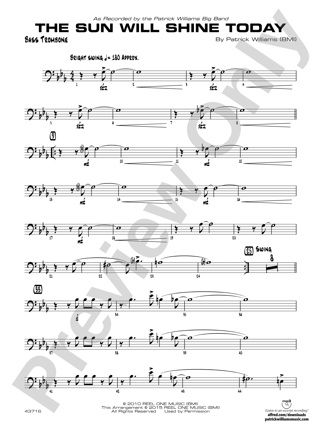 The Sun Will Shine Today: Bass Trombone
