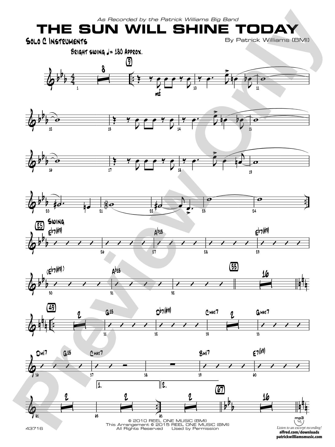 The Sun Will Shine Today: Solo Bb Clarinet