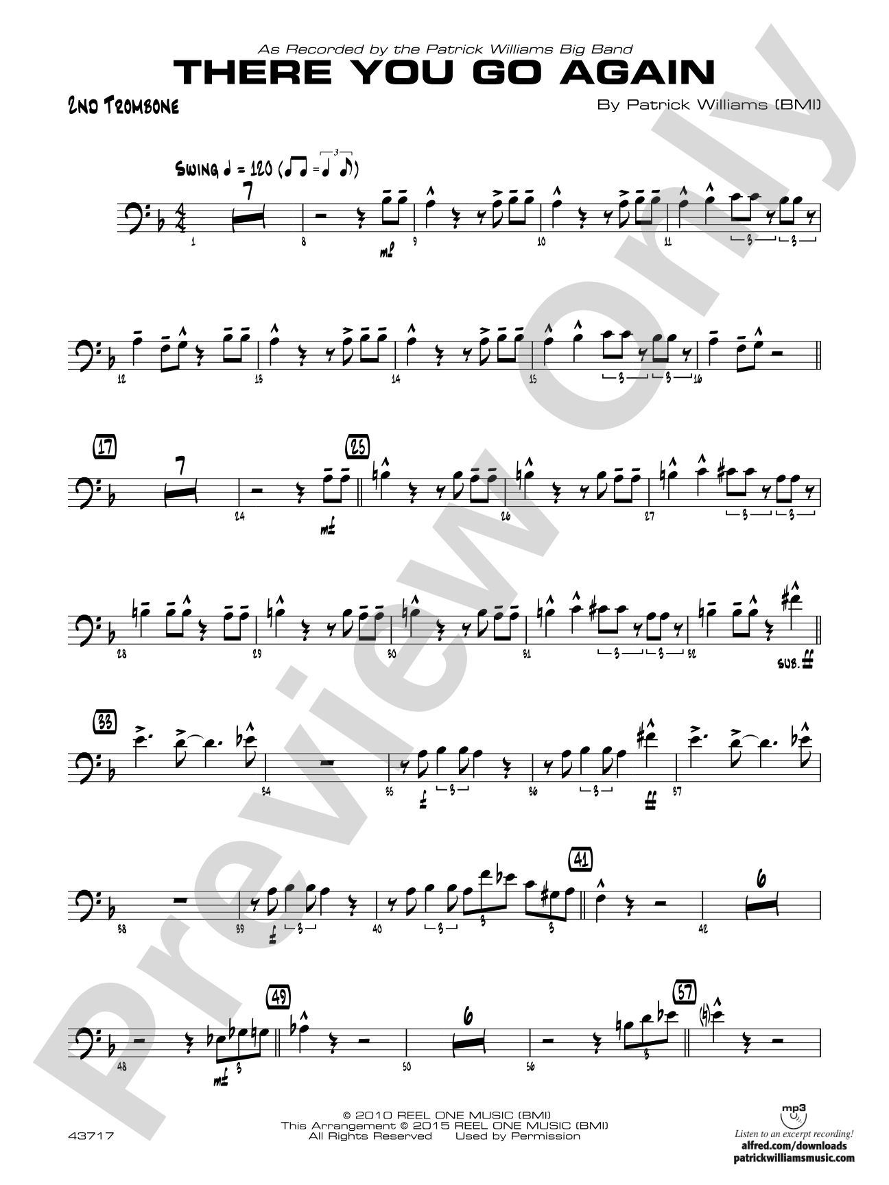 There You Go Again: 2nd Trombone