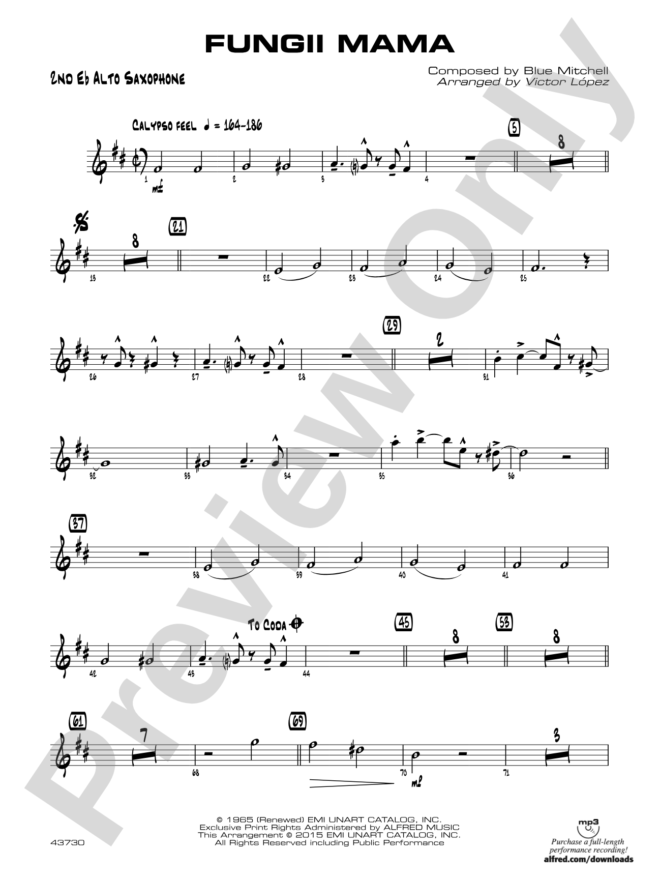Fungii Mama: 2nd E-flat Alto Saxophone