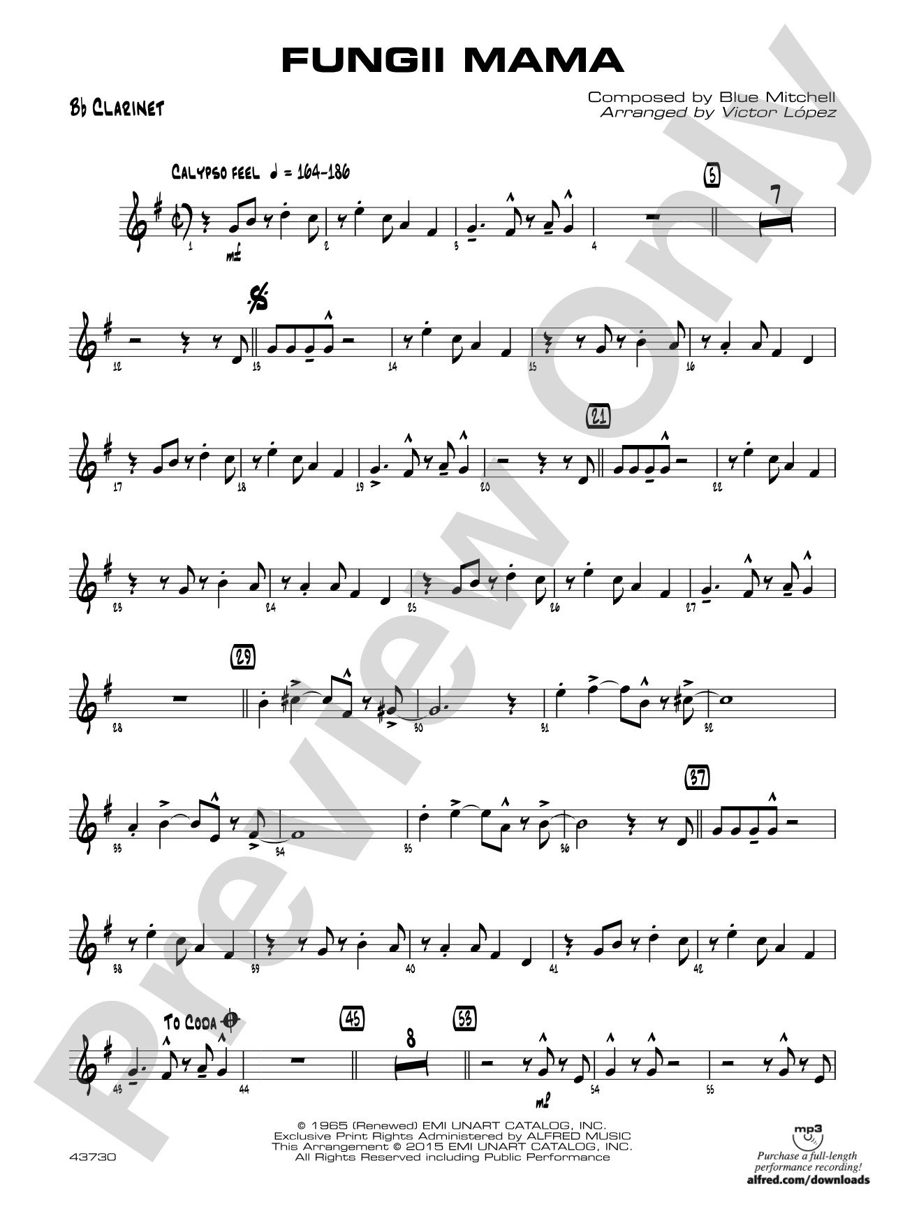 Fungii Mama: 1st B-flat Clarinet