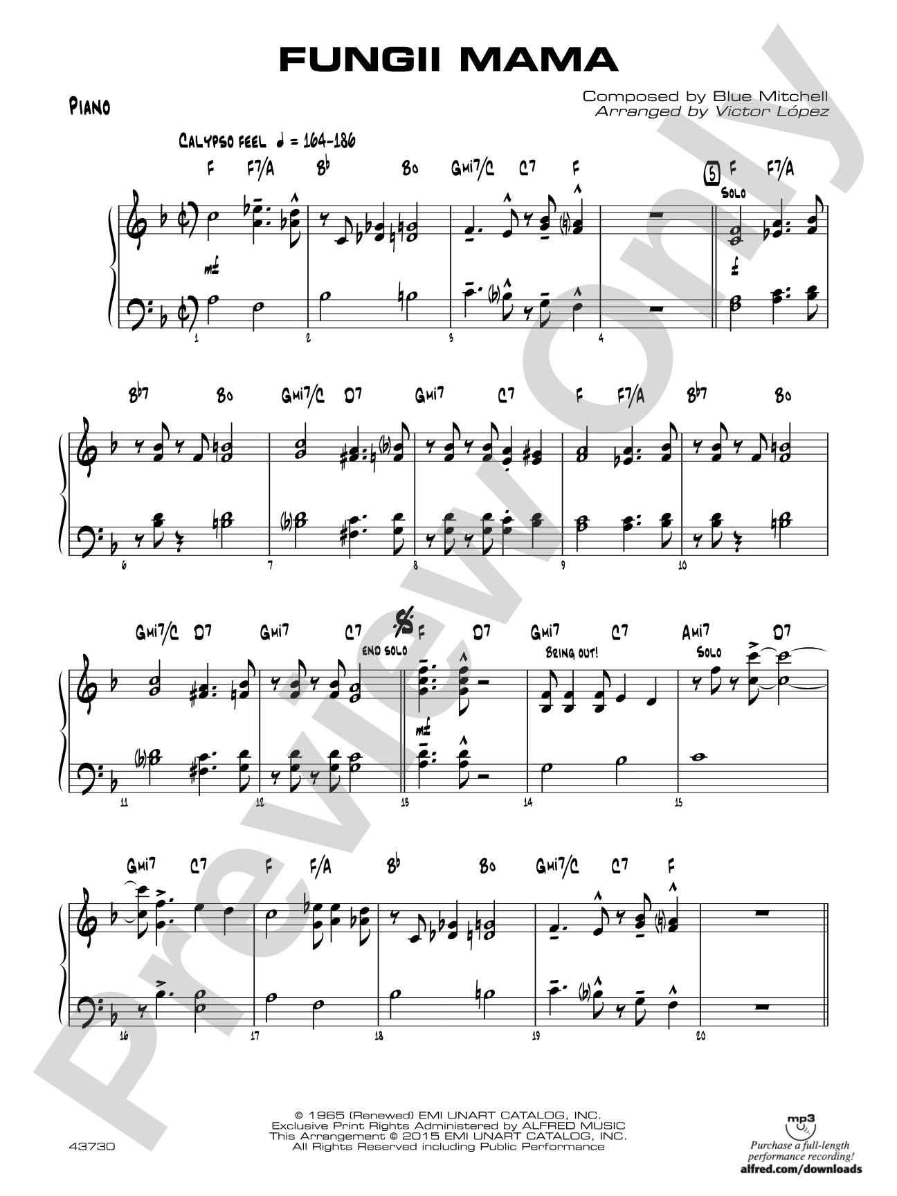 Fungii Mama: Piano Accompaniment