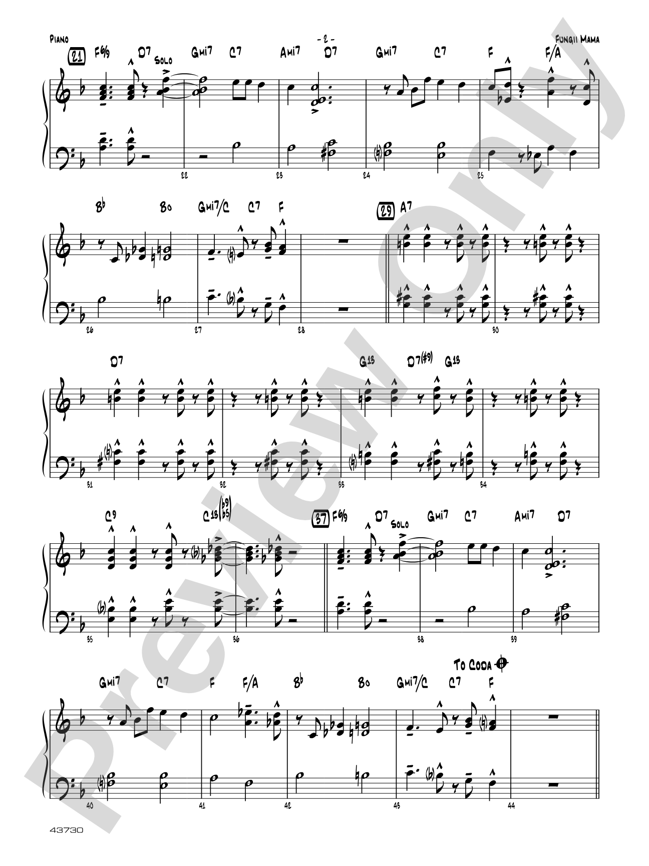 Fungii Mama: Piano Accompaniment