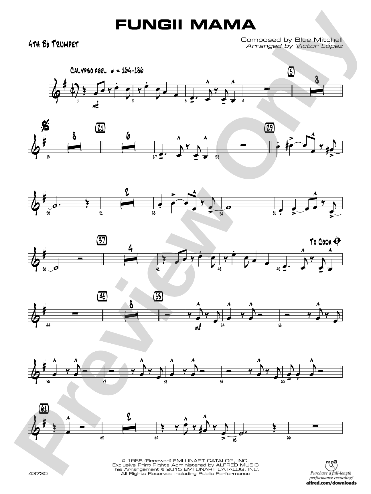 Fungii Mama: 4th B-flat Trumpet