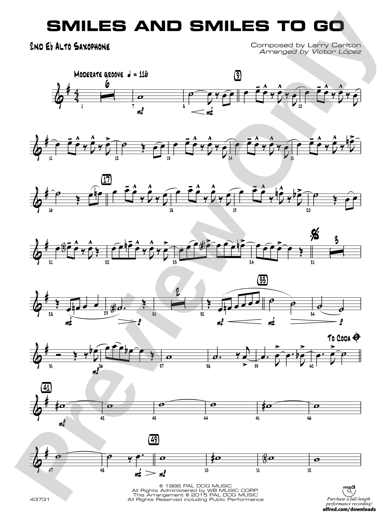Smiles and Smiles to Go: 2nd E-flat Alto Saxophone